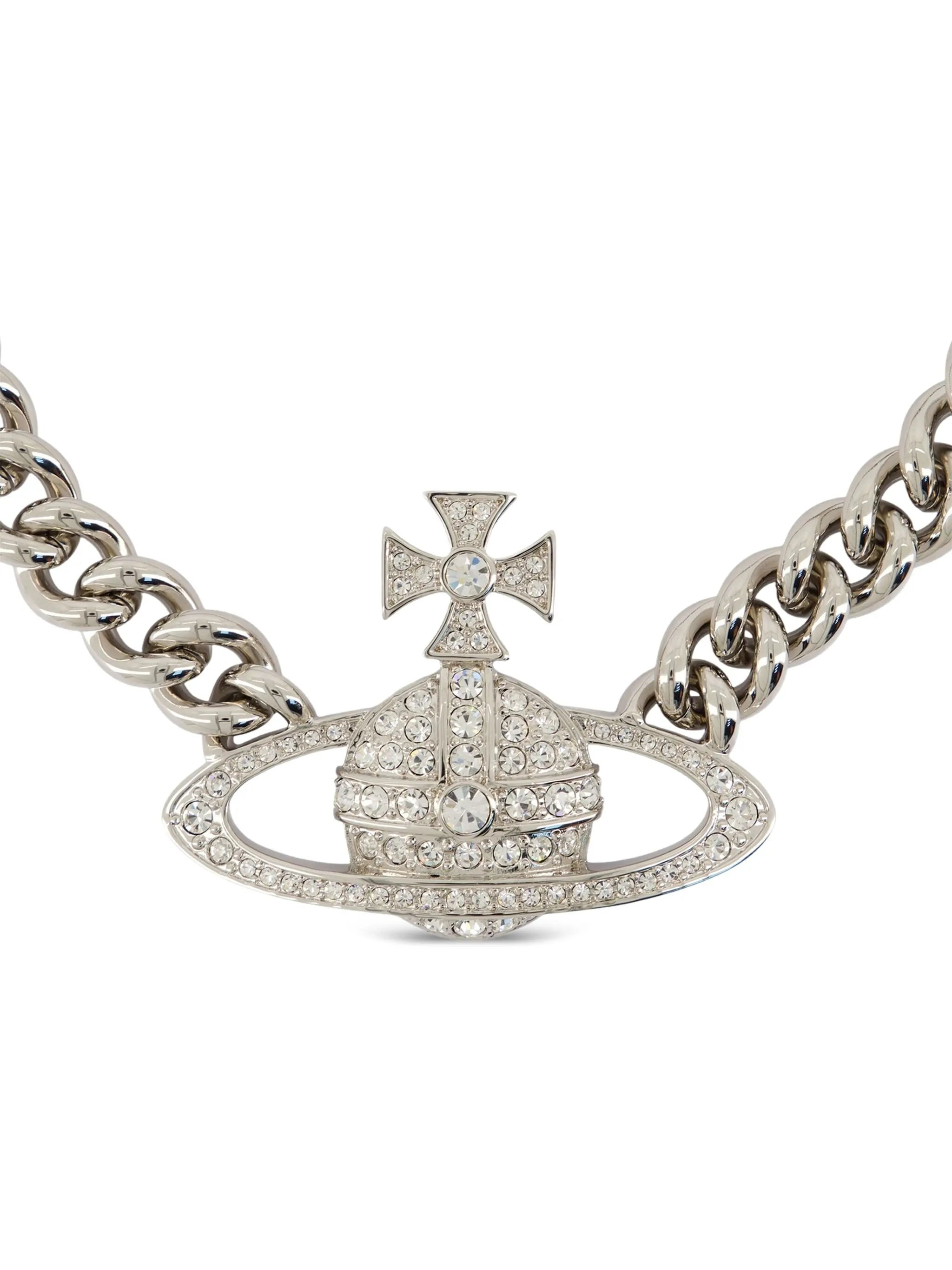 Vivienne Westwood Crystal-embellished Orb Necklace - 2