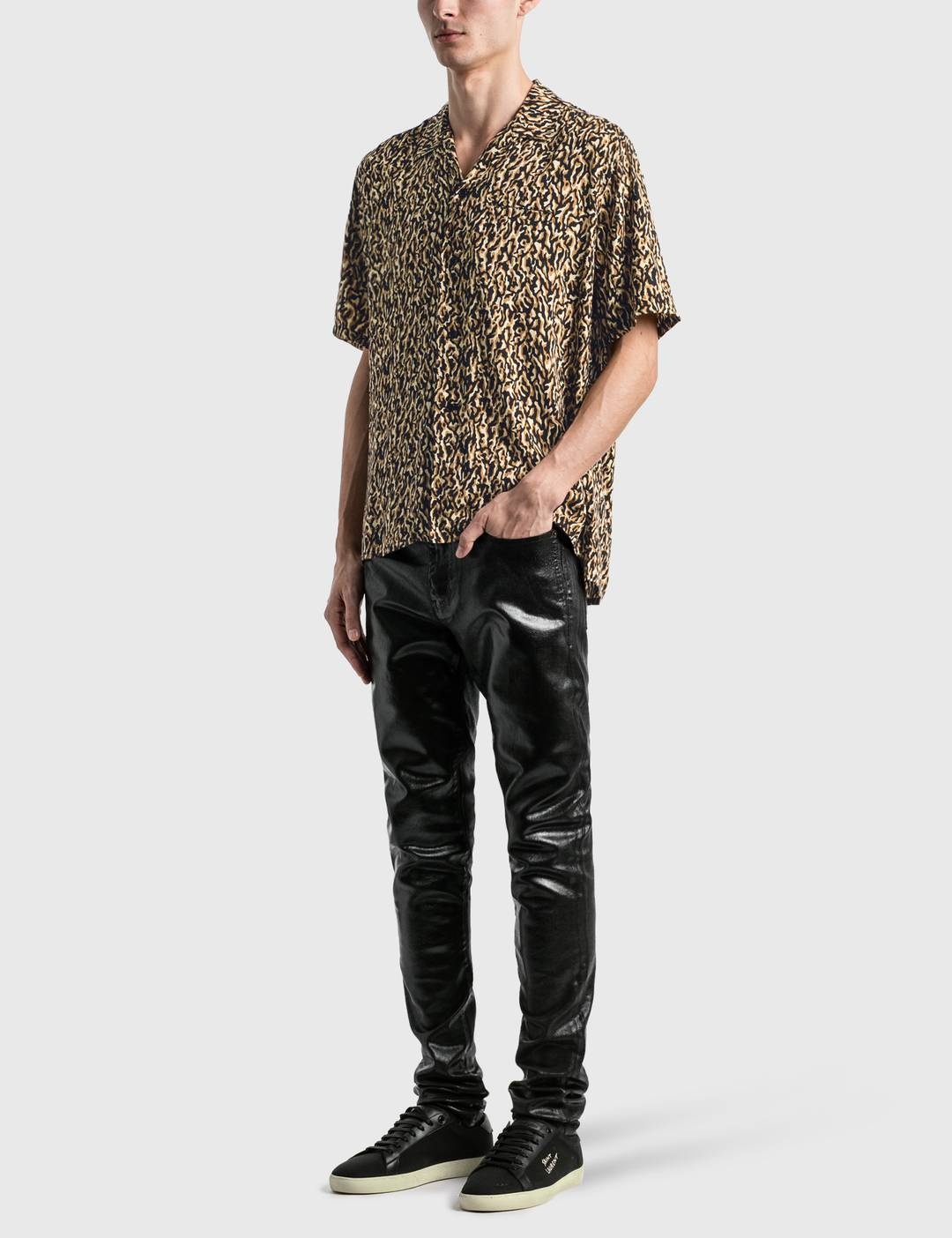 Leopard Print Camouflage Shark Collar Shirt - 4