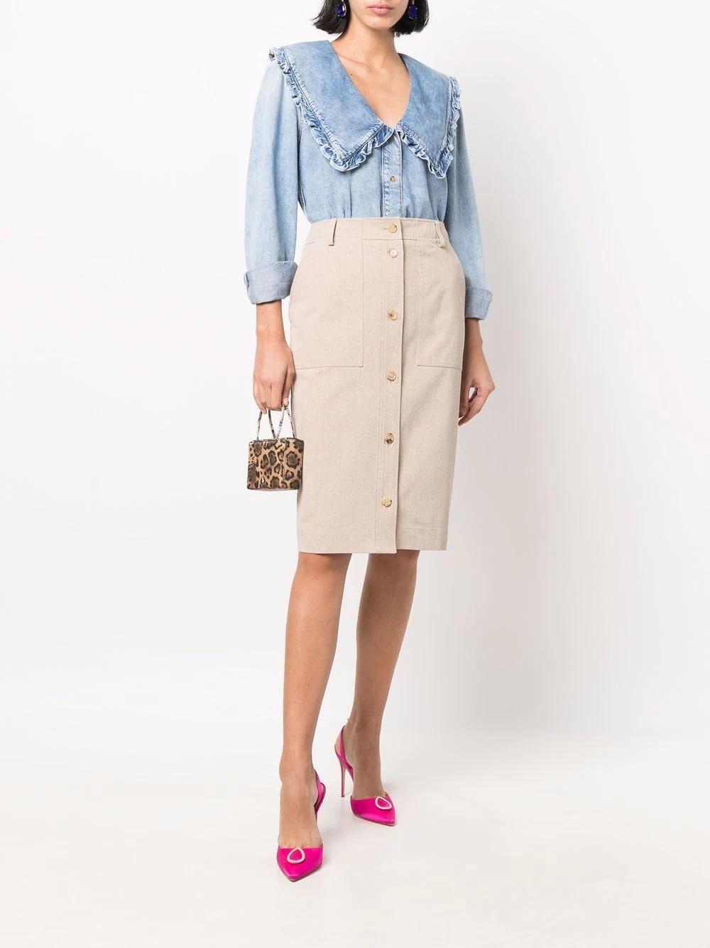 button-up midi skirt - 2