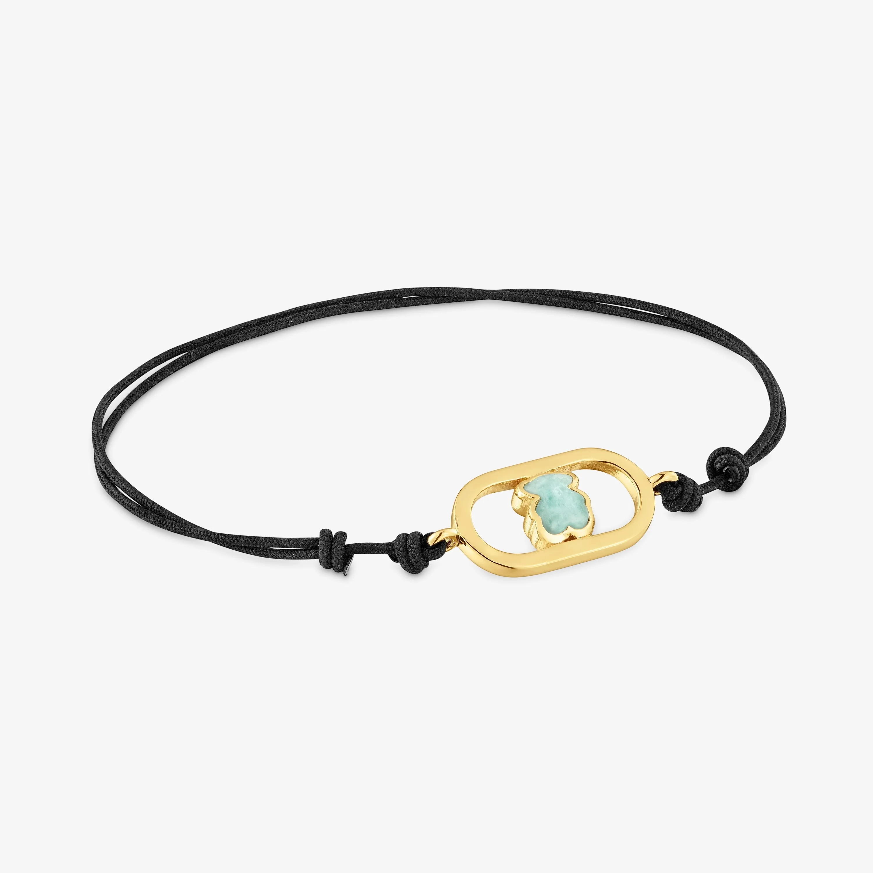 Black nylon Bracelet with 18K gold vermeil and amazonite TOUS Camille - 1
