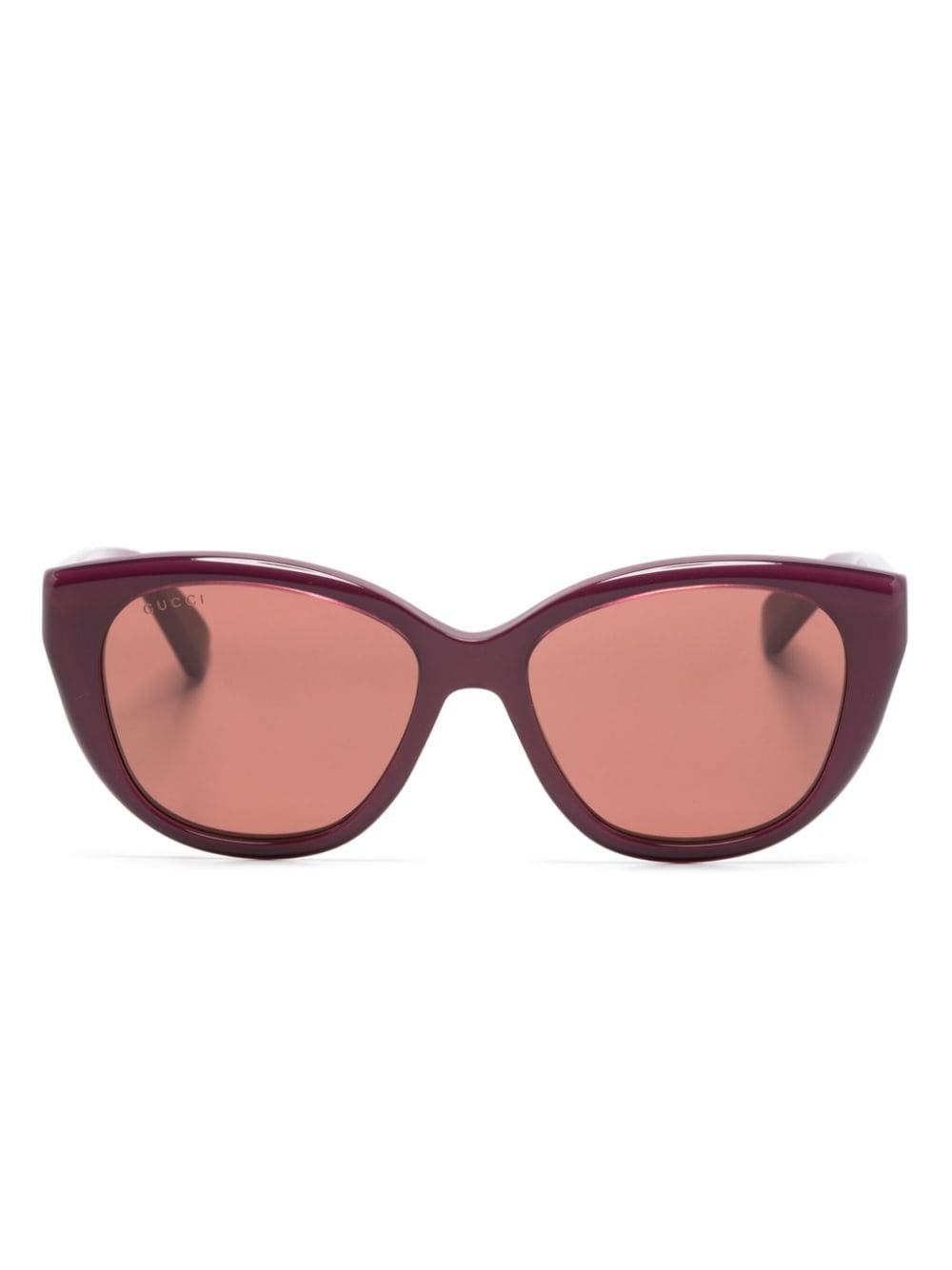 logo-engraved cat-eye sunglasses - 1