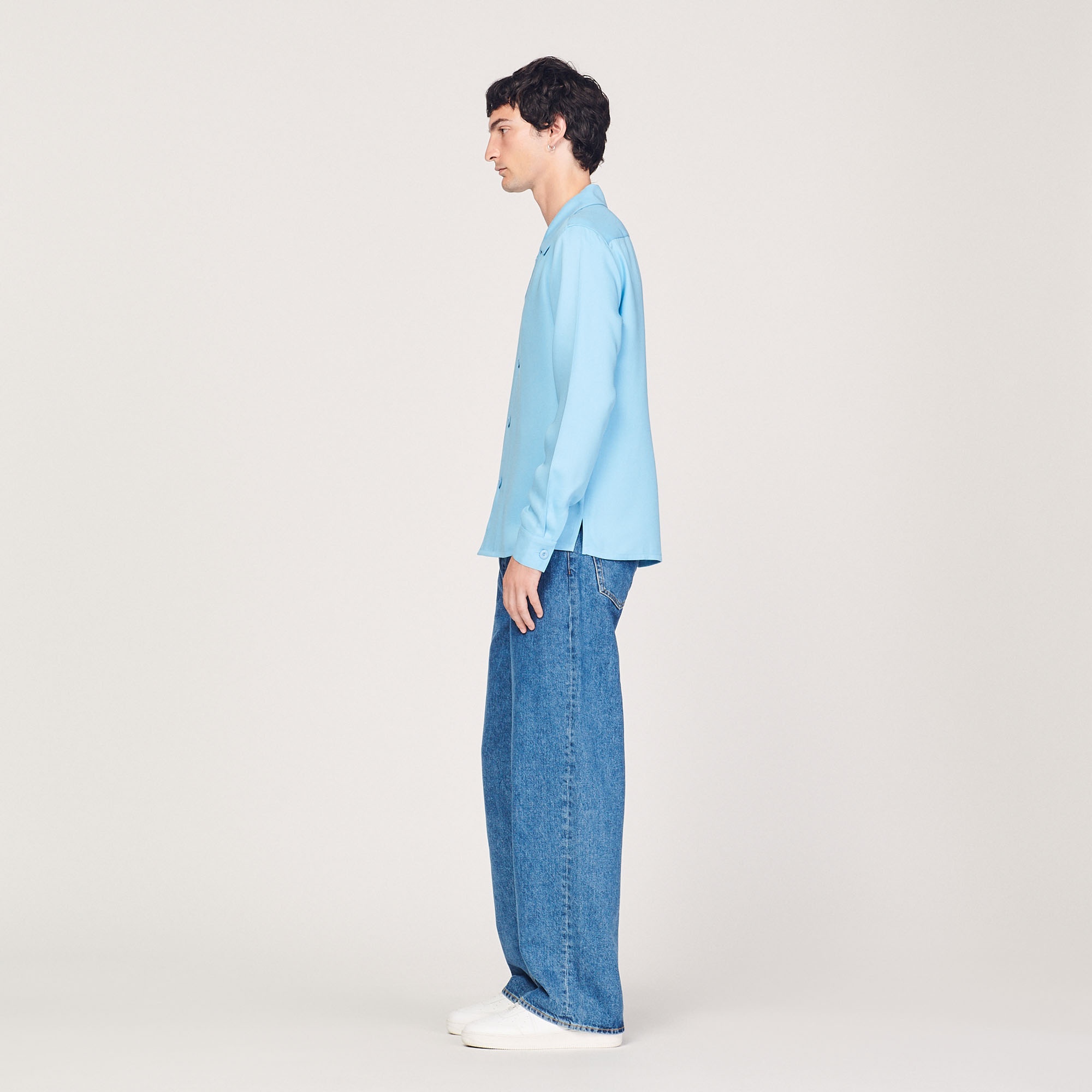 Floaty shirt with spread collar - 7