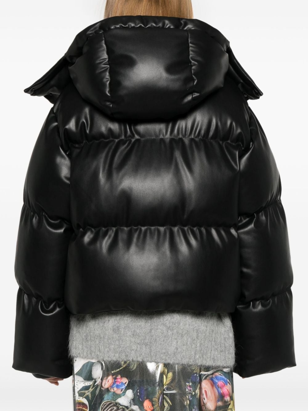 faux-leather puffer jacket - 4