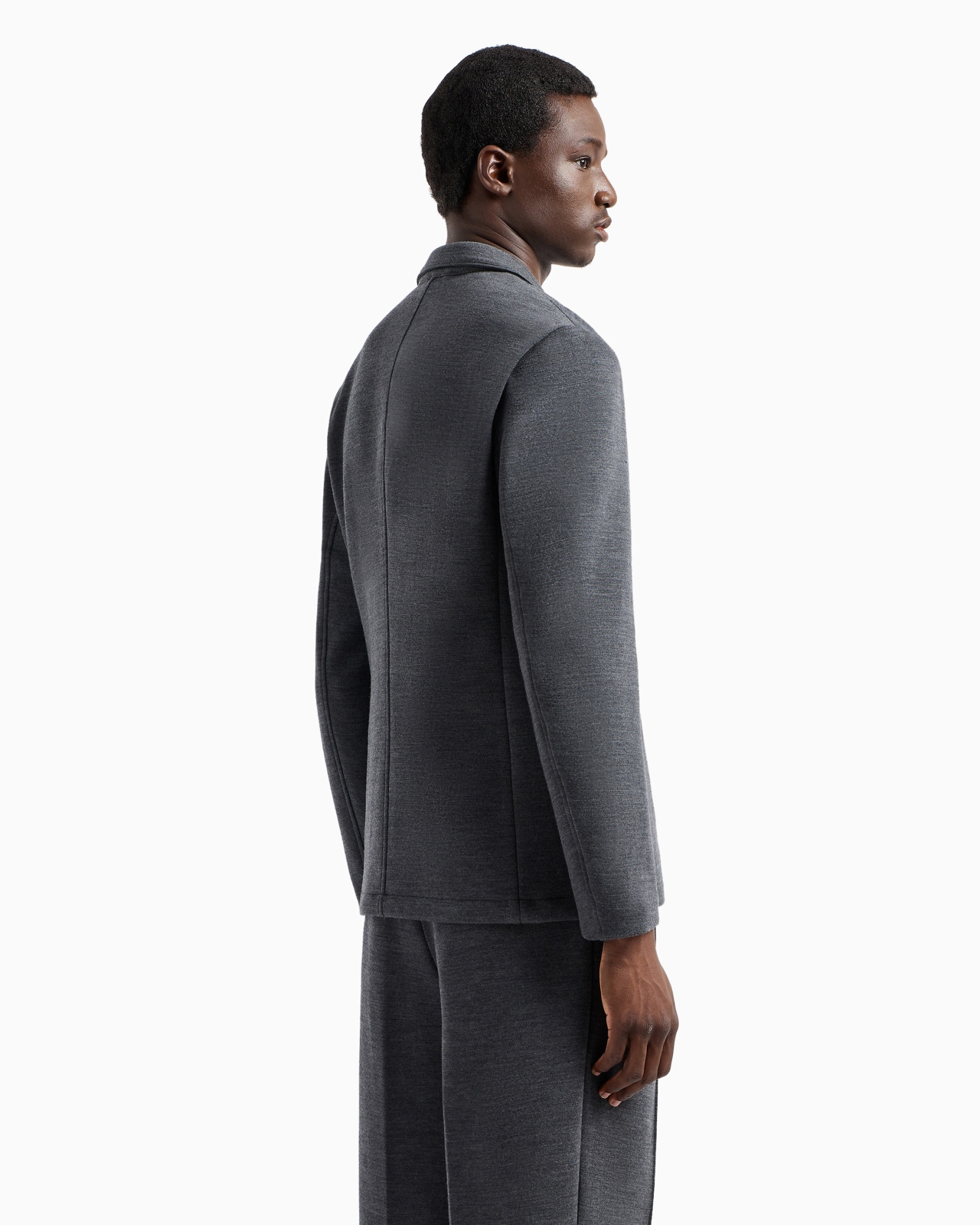 Travel Essentials single-breasted jacket in virgin wool-blend jersey - 3