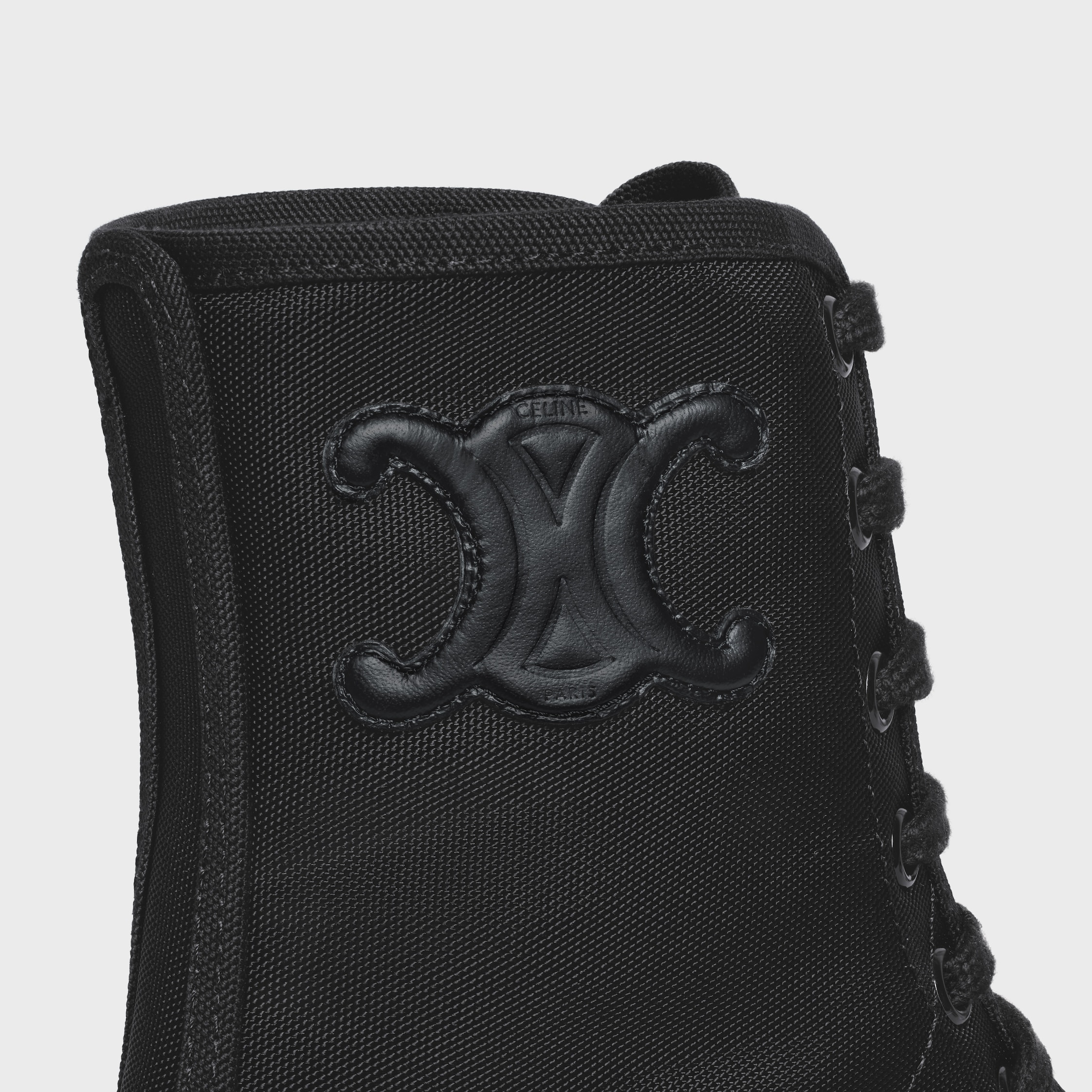 CELINE BULKY LACED UP BOOT in NYLON AND SHINY BULL - 6