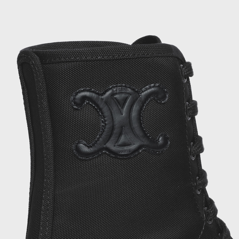 CELINE BULKY LACED UP BOOT in NYLON AND SHINY BULL 6