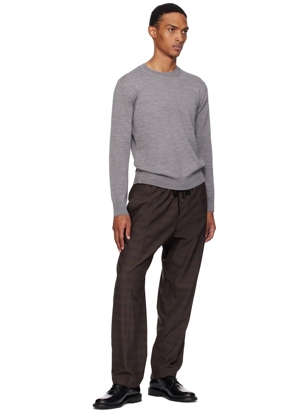 Gray Elbow Patch Sweater - 4