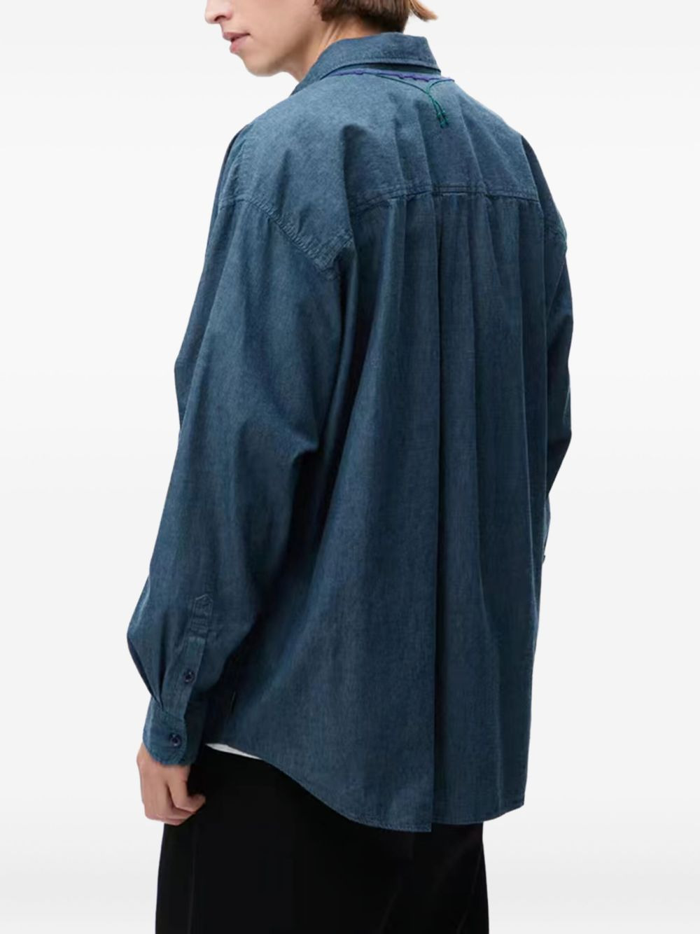 embroidered-rosary cotton shirt - 4