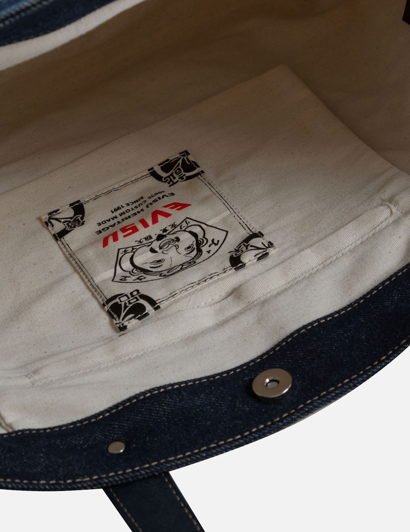 BRUSHSTROKE SEAGULL PRINT DENIM TOTE BAG 9