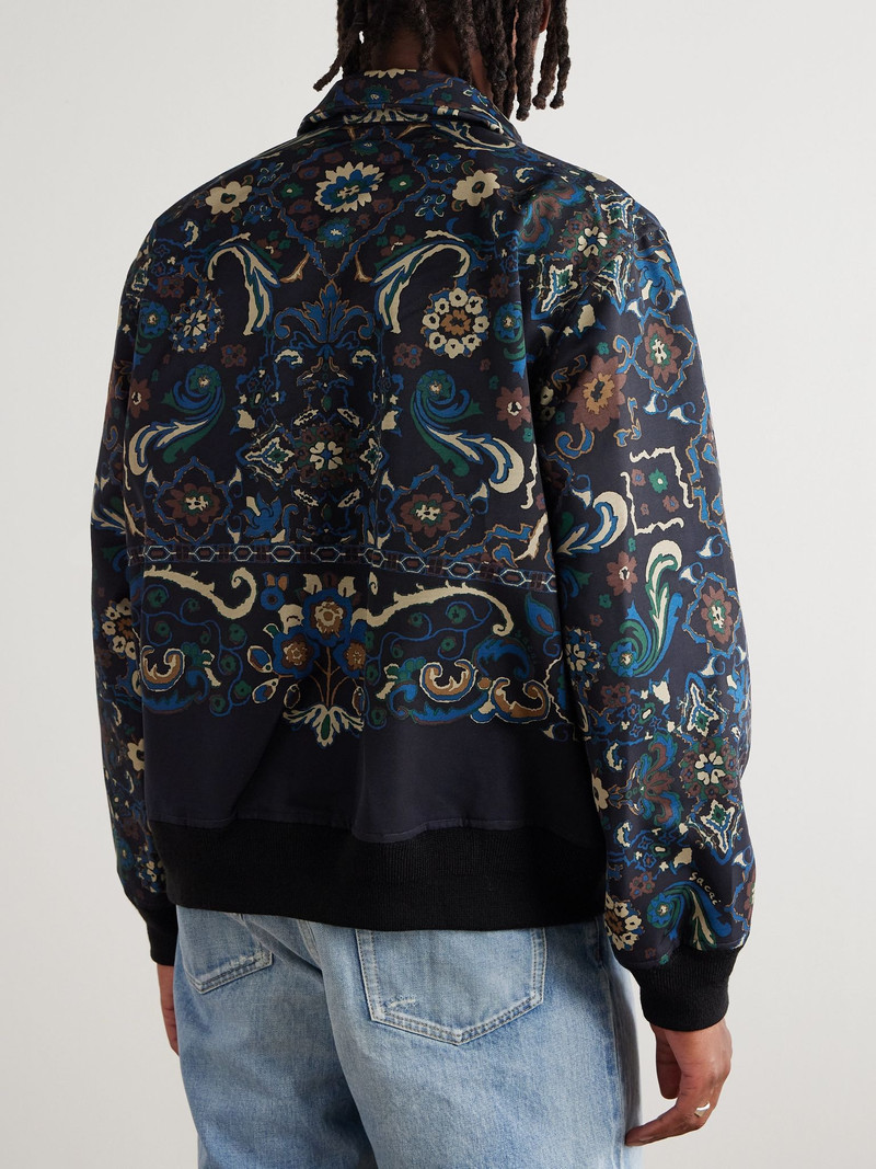 Floral-Print Cotton-Blend Bomber Jacket Navy 4