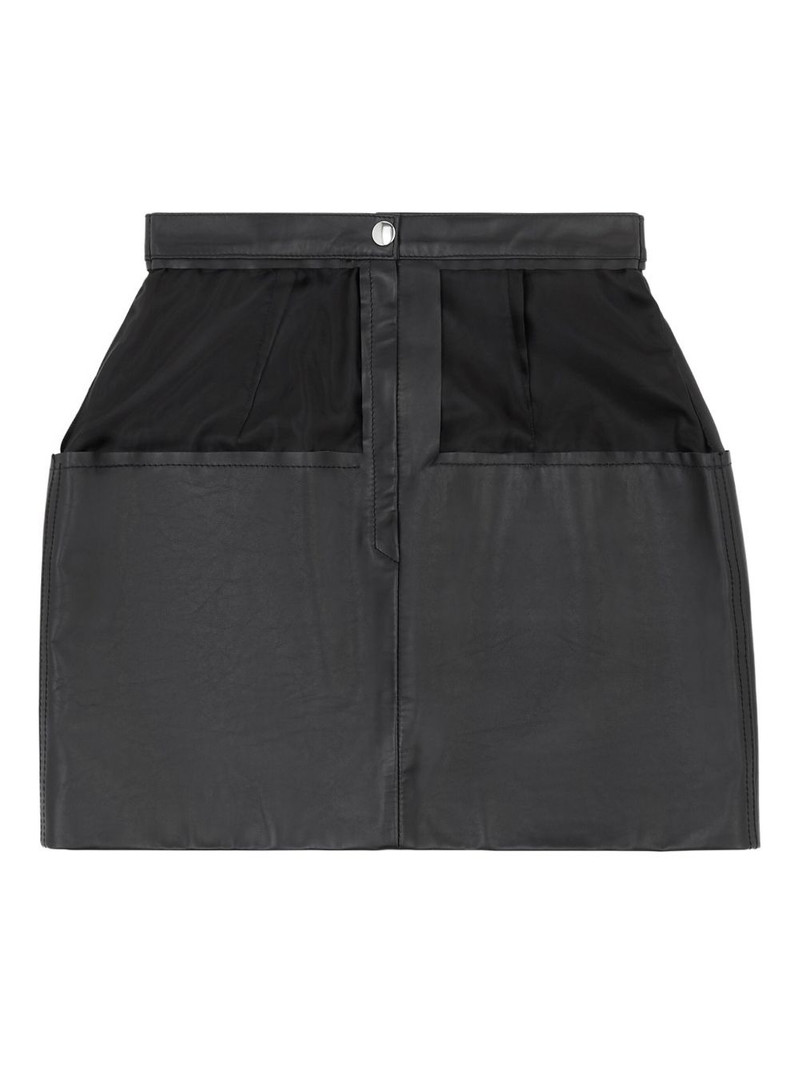 leather panelled mini straight skirt 1