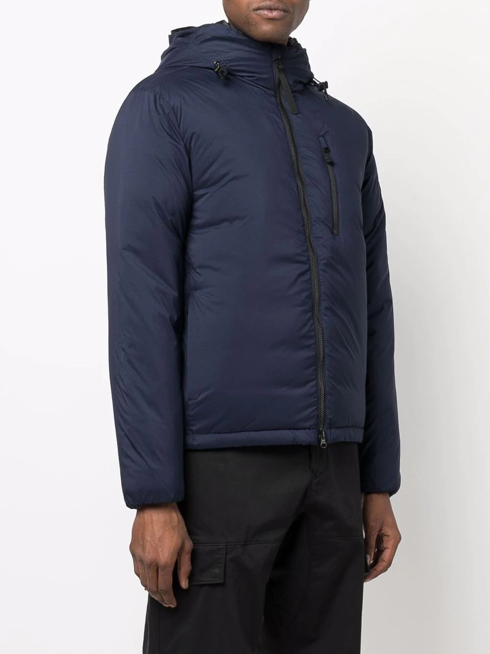 hooded feather-down padded jacket - 3