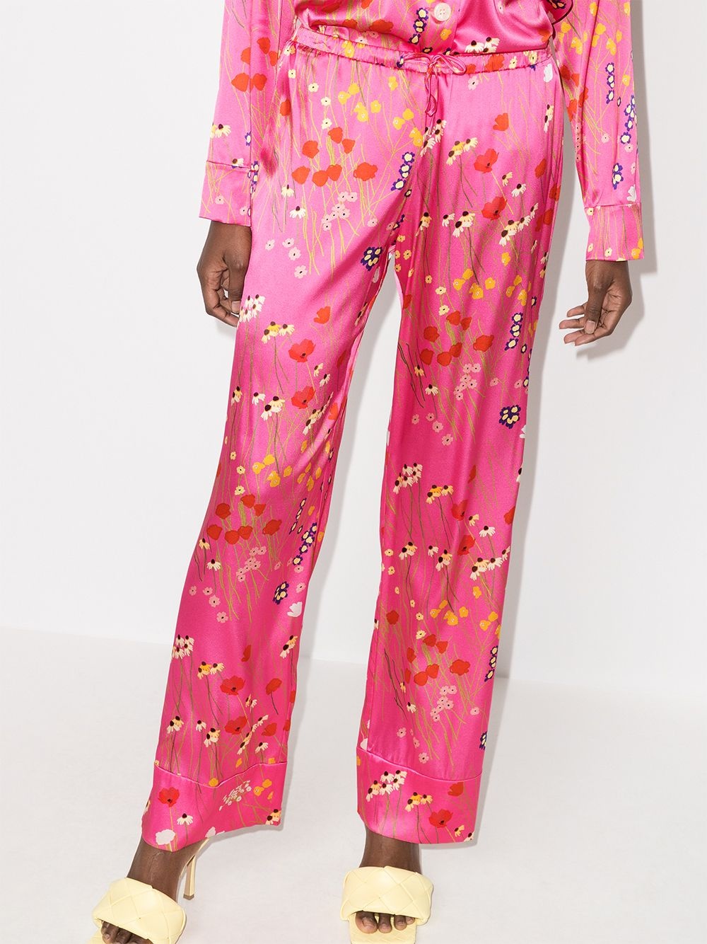 Louis floral-print straight-leg trousers - 2