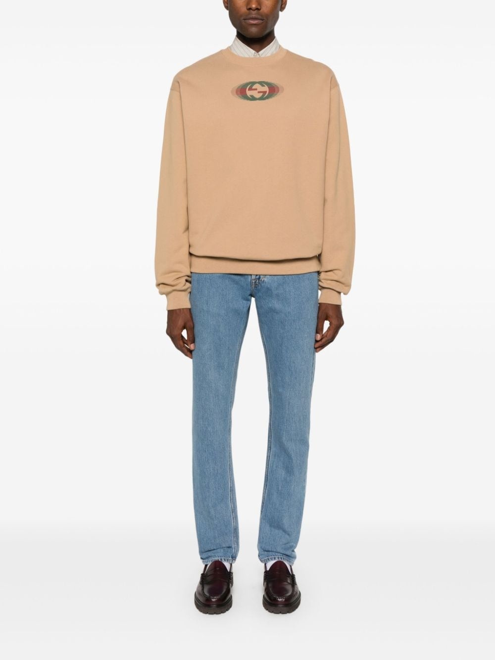 Web-stripe tapered jeans - 2
