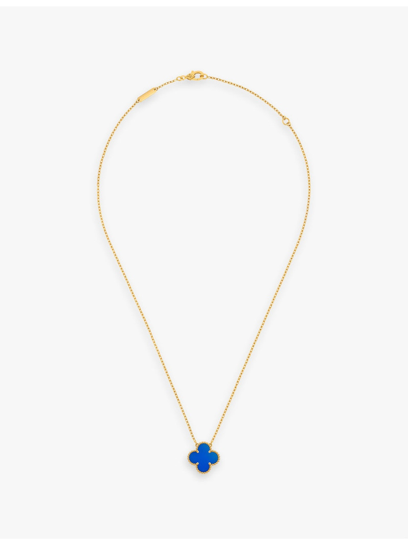 Vintage Alhambra 18ct yellow-gold and agate pendant necklace 1