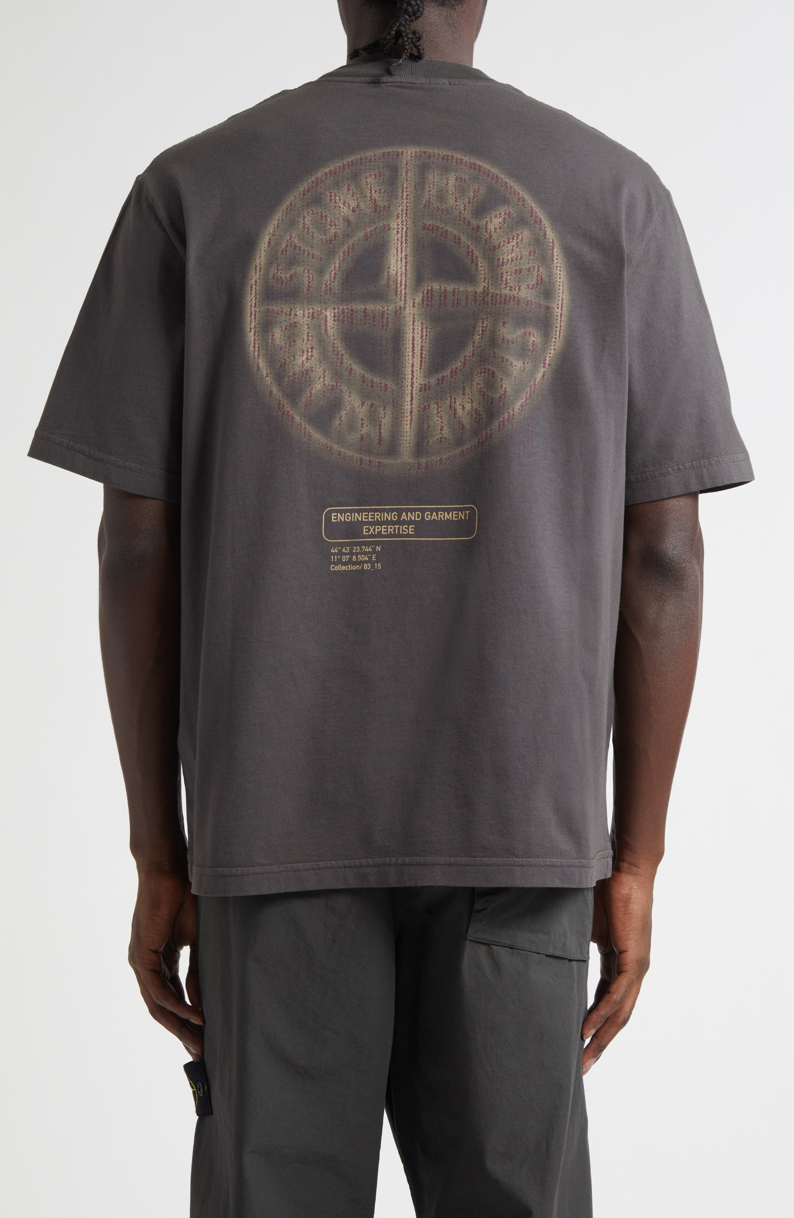 Stone Island Logo Cotton T-Shirt in V0062 Lead Grey at Nordstrom - 3