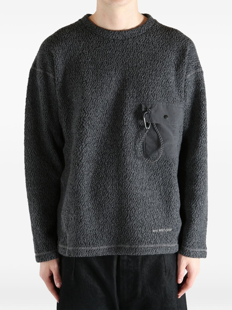 and Wander chest-pocket textured sweater outlook