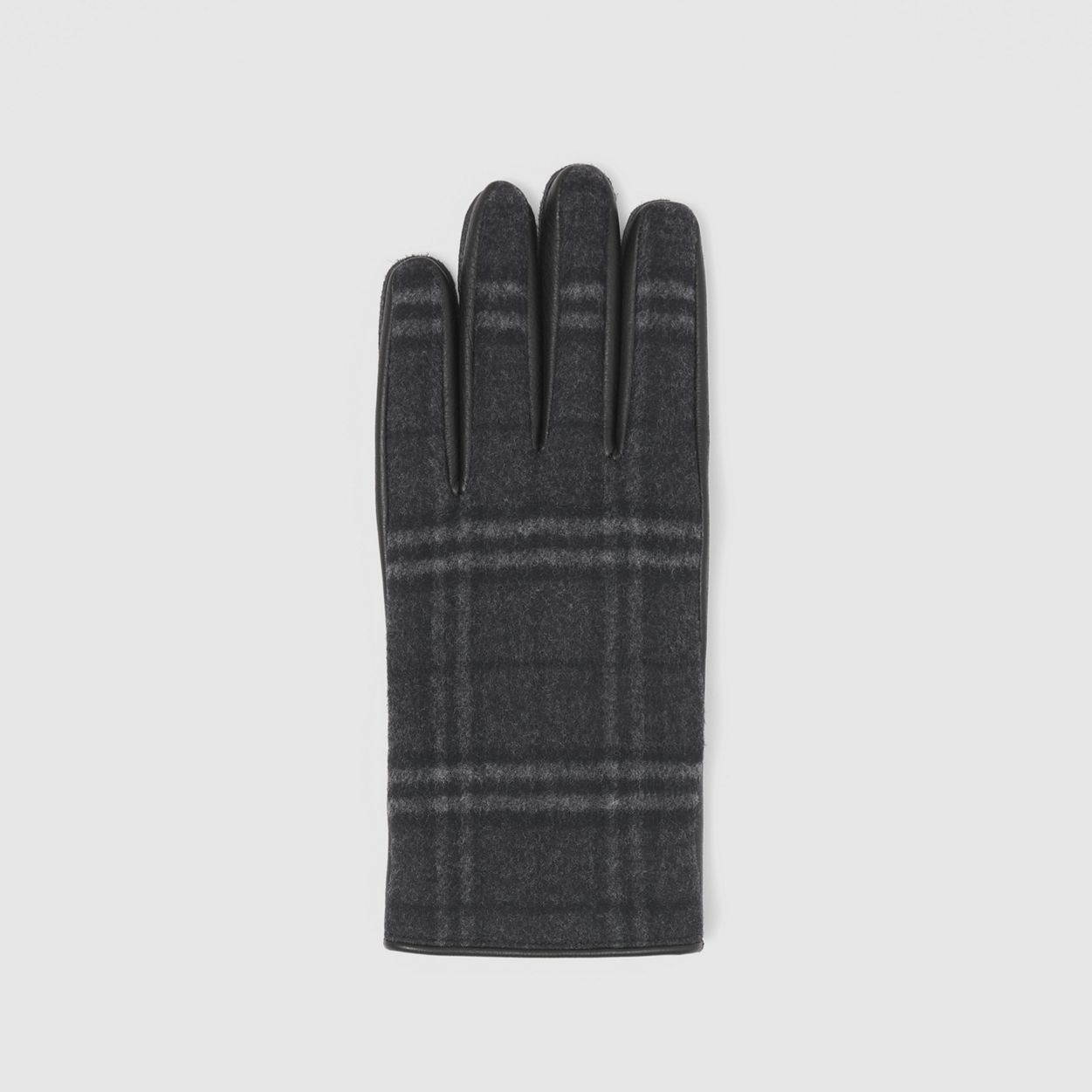 Cashmere-lined Check and Deerskin Gloves - 3