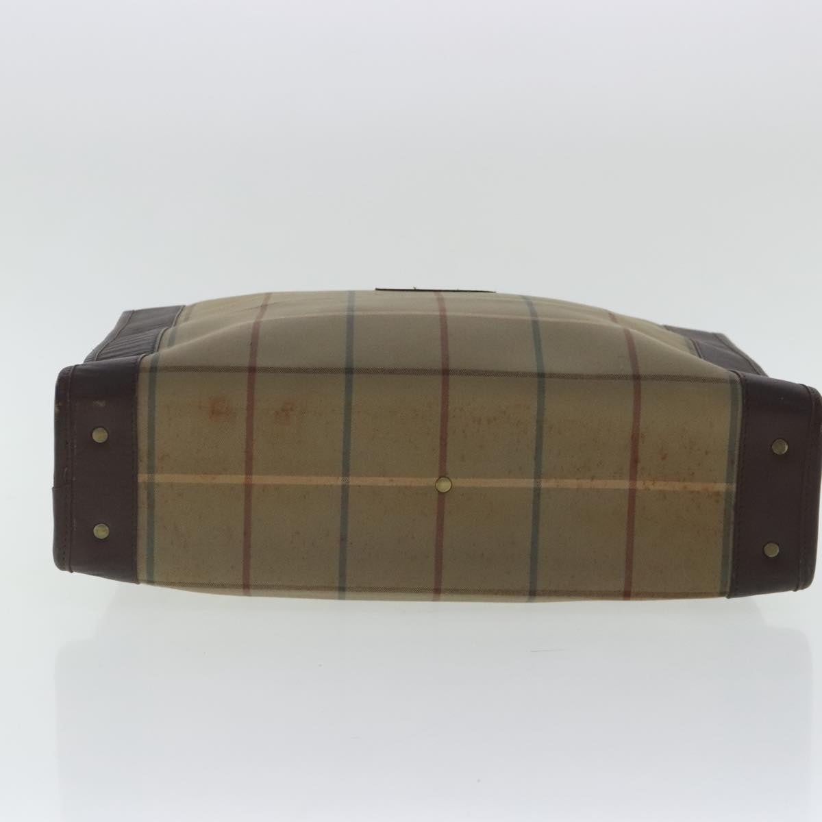 Burberry Nova Check Hand Bag Canvas Leather Brown - 9
