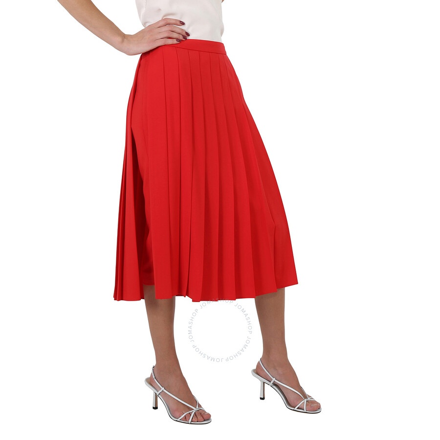 Burberry Ladies Cady Pleated Skirt In Bright Red - 2