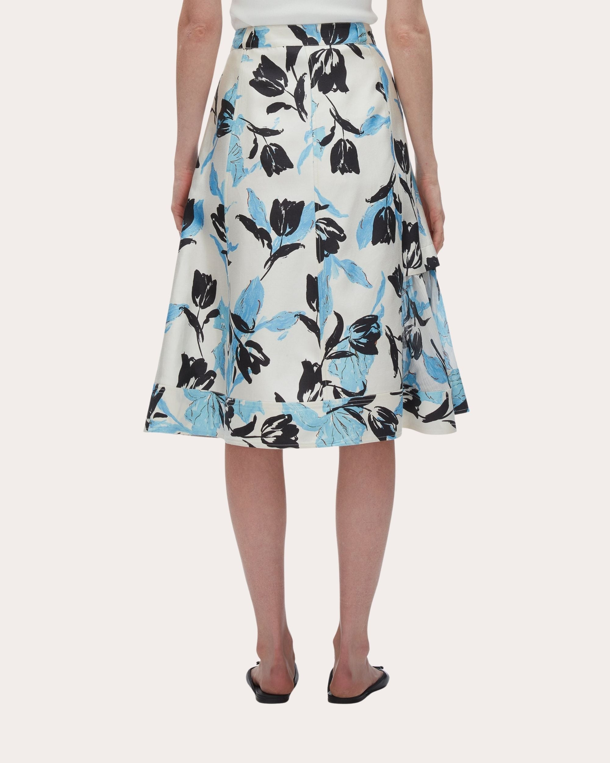 Joyful Tulips Layered A-Line Skirt - 3