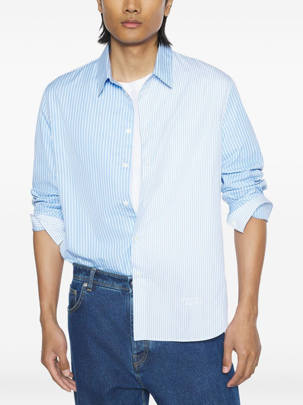 striped embroidered shirt - 4