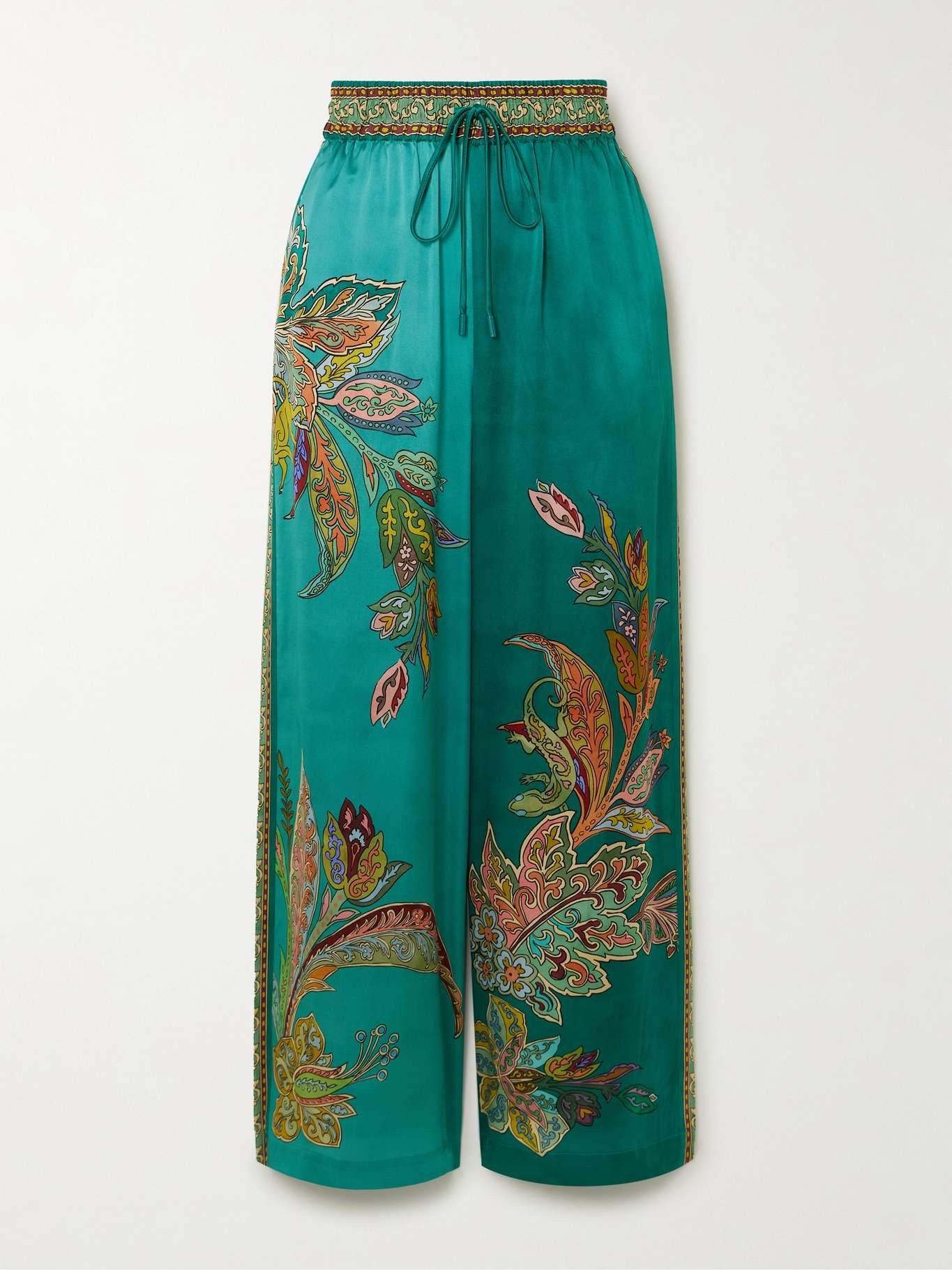 Franca printed silk-satin wide-leg pants - 1