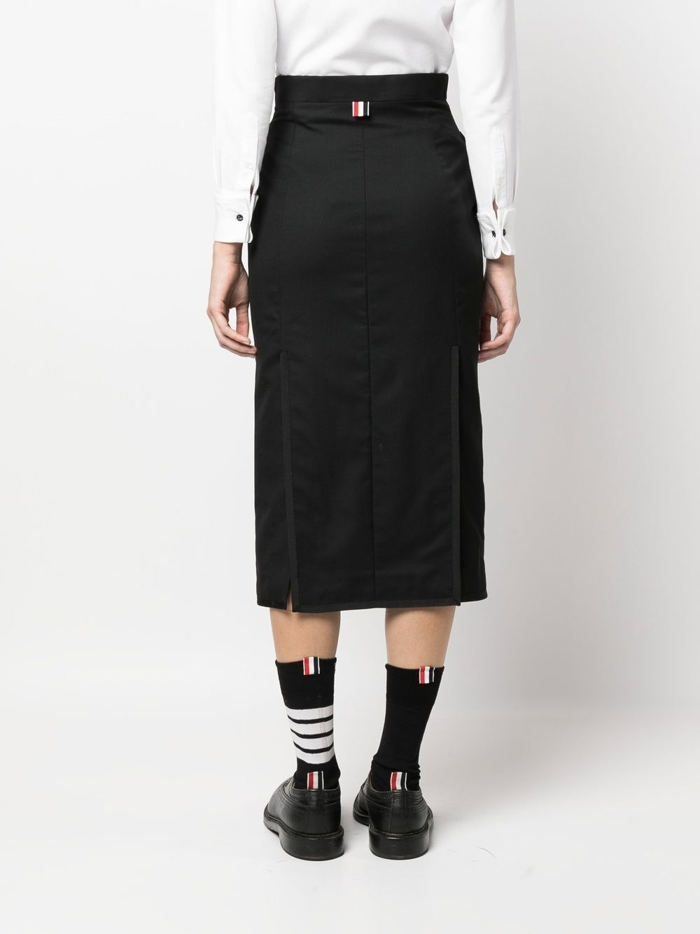 twill-weave pencil skirt - 4