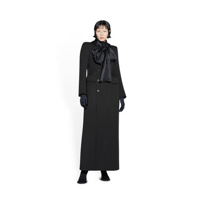 BALENCIAGA Women's Maxi Hourglass Coat in Black outlook