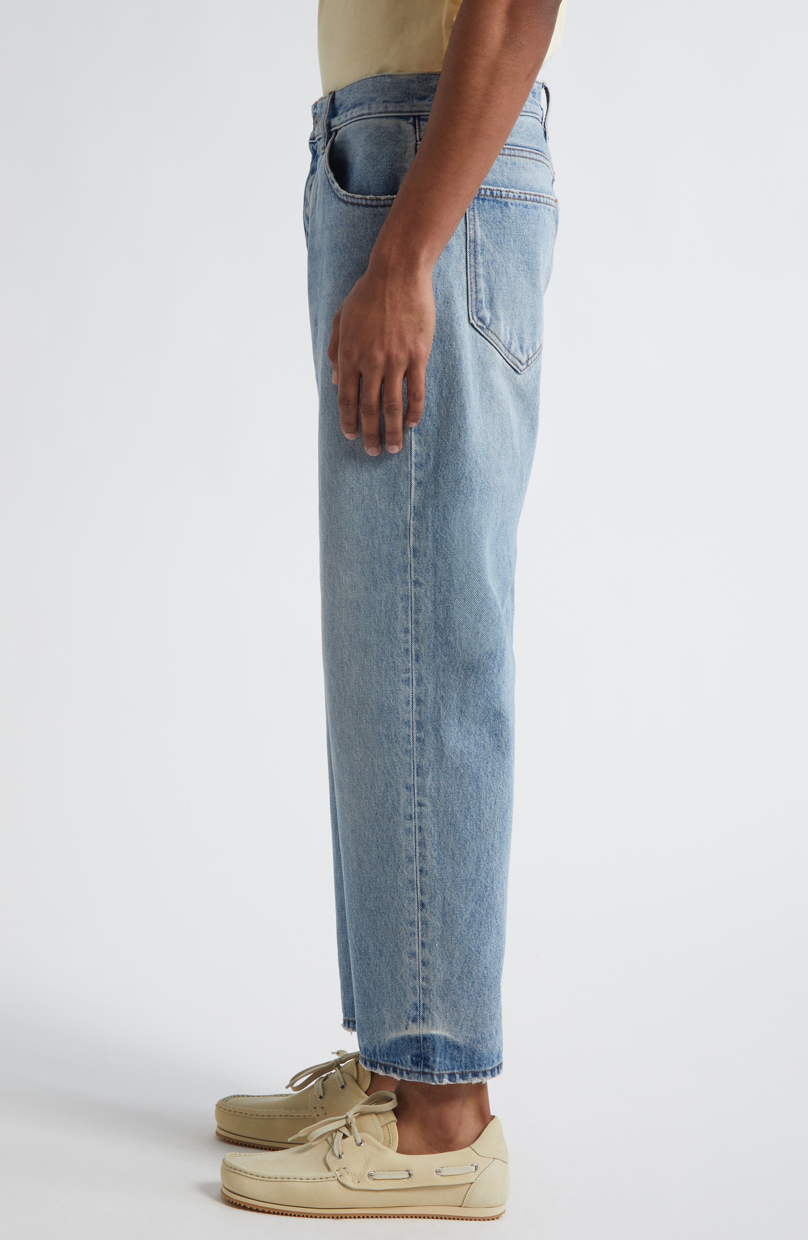 Jacquemus Le De-Nîmes Venice Straight Leg Jeans in Blue/Tabac at Nordstrom - 4