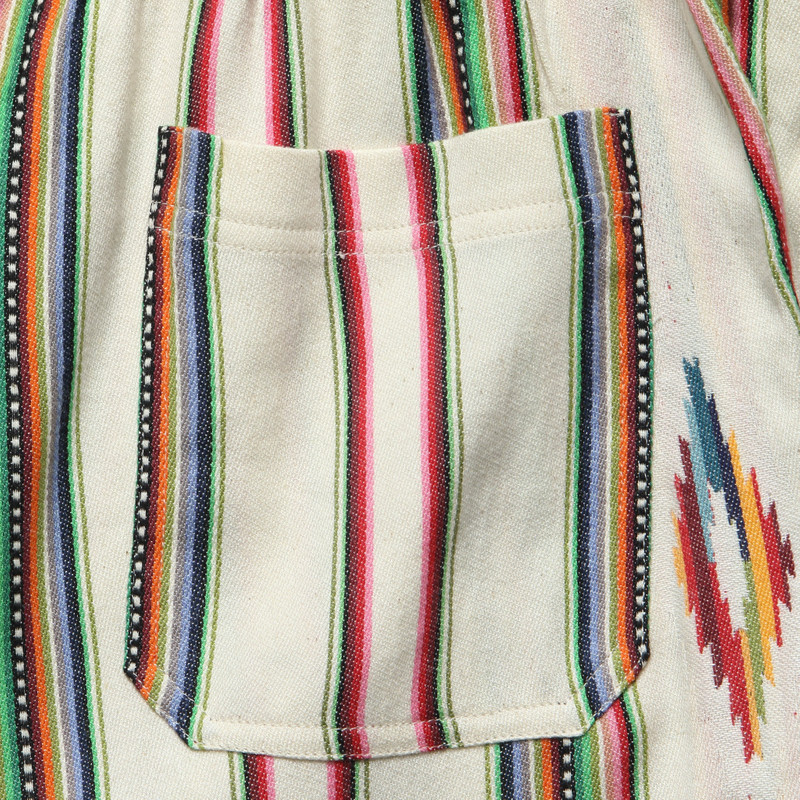 5.5" Handwoven Blanket Stripe Shorts - Ecru 3