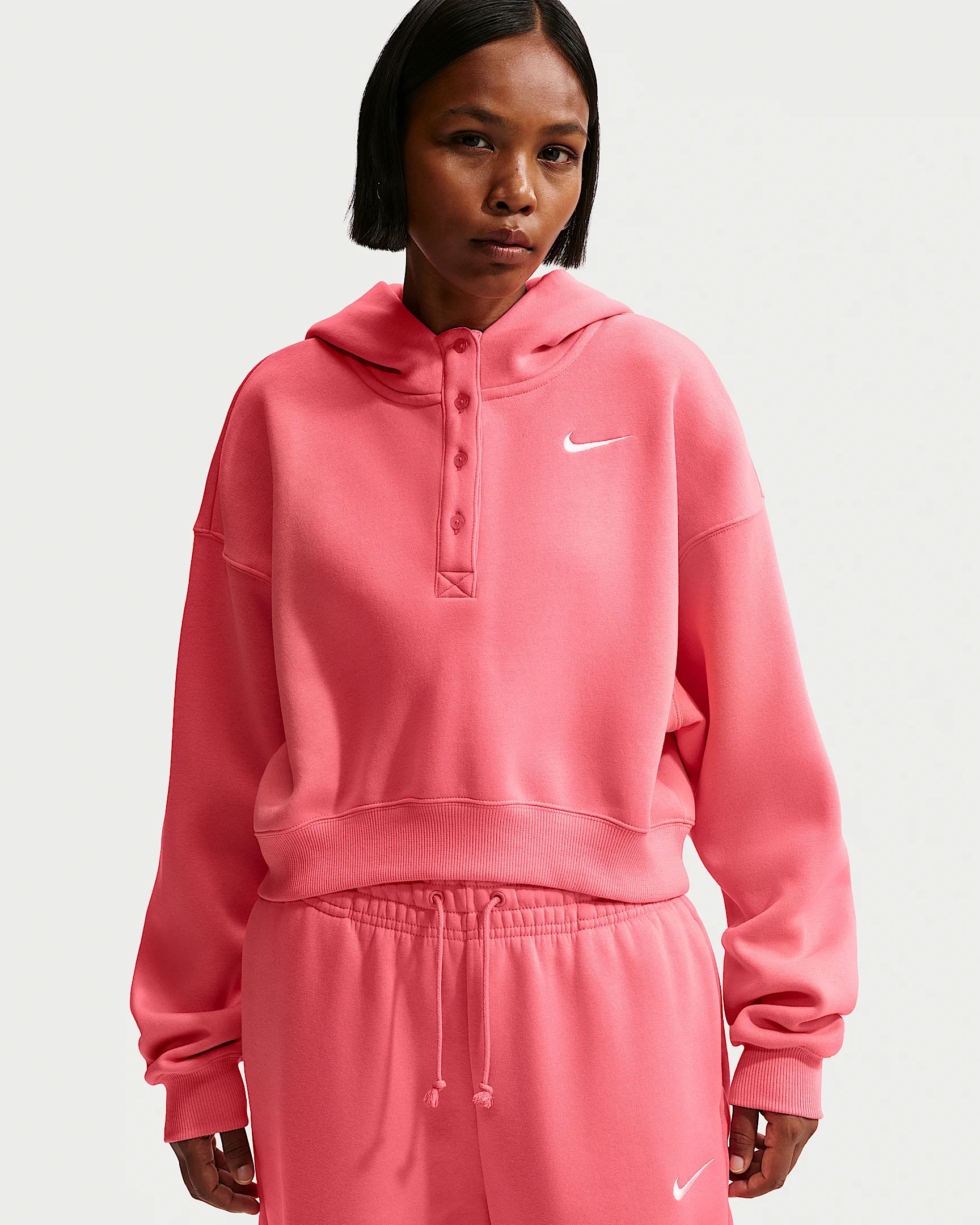 Nike Sportswear Phoenix Fleece Women's Oversized Cropped Henley Hoodie - 1