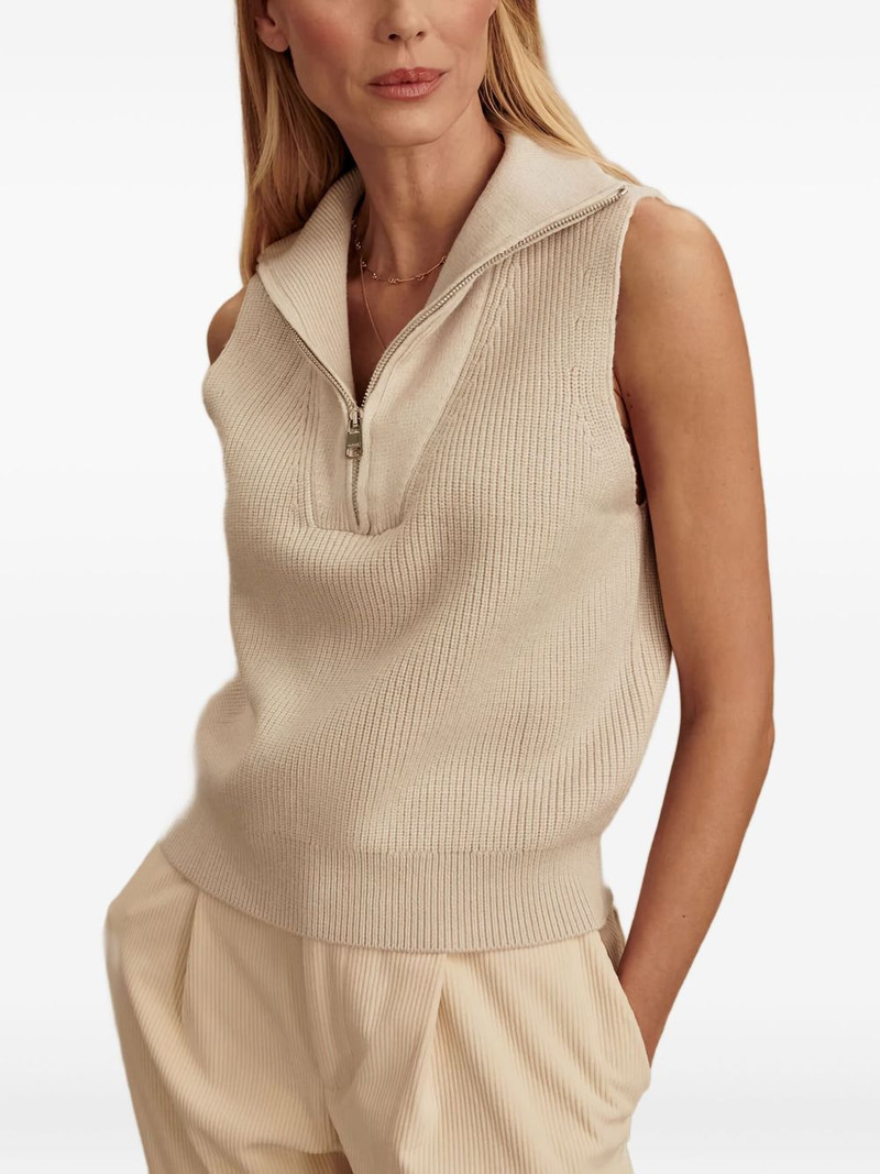 VARLEY half-zip sleeveless knitted top outlook