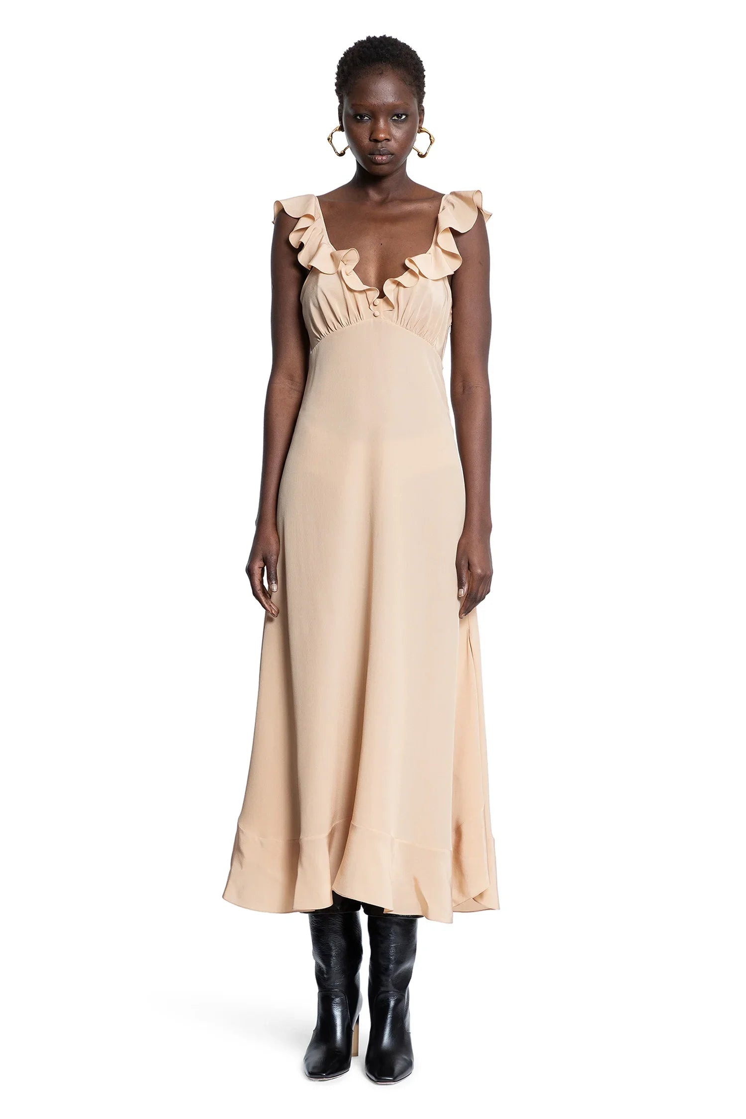 Long-Sun-Dress-In-Crepe-De-Chine - 2