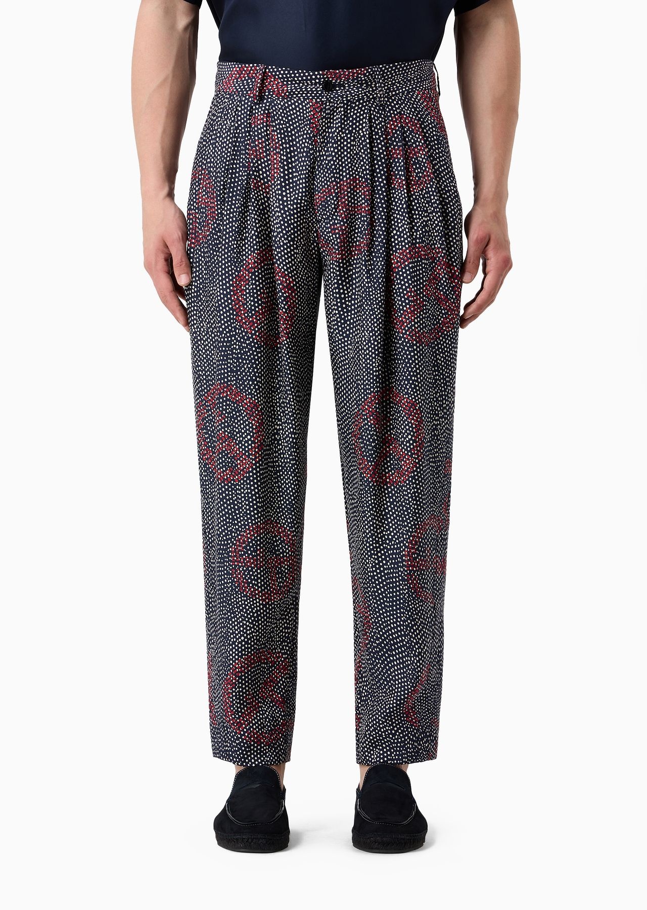 Printed silk trousers with pleats - 2