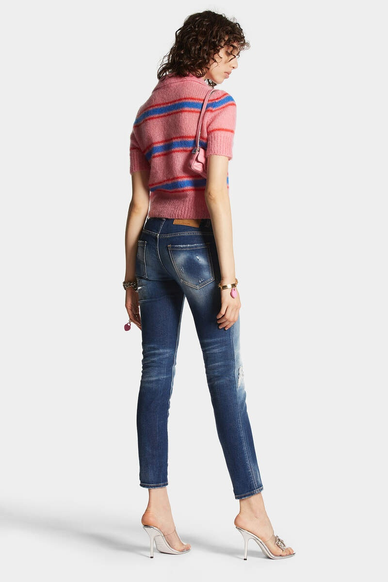 RIPPED KNEE WASH MEDIUM WAIST JENNIFER JEANS 3