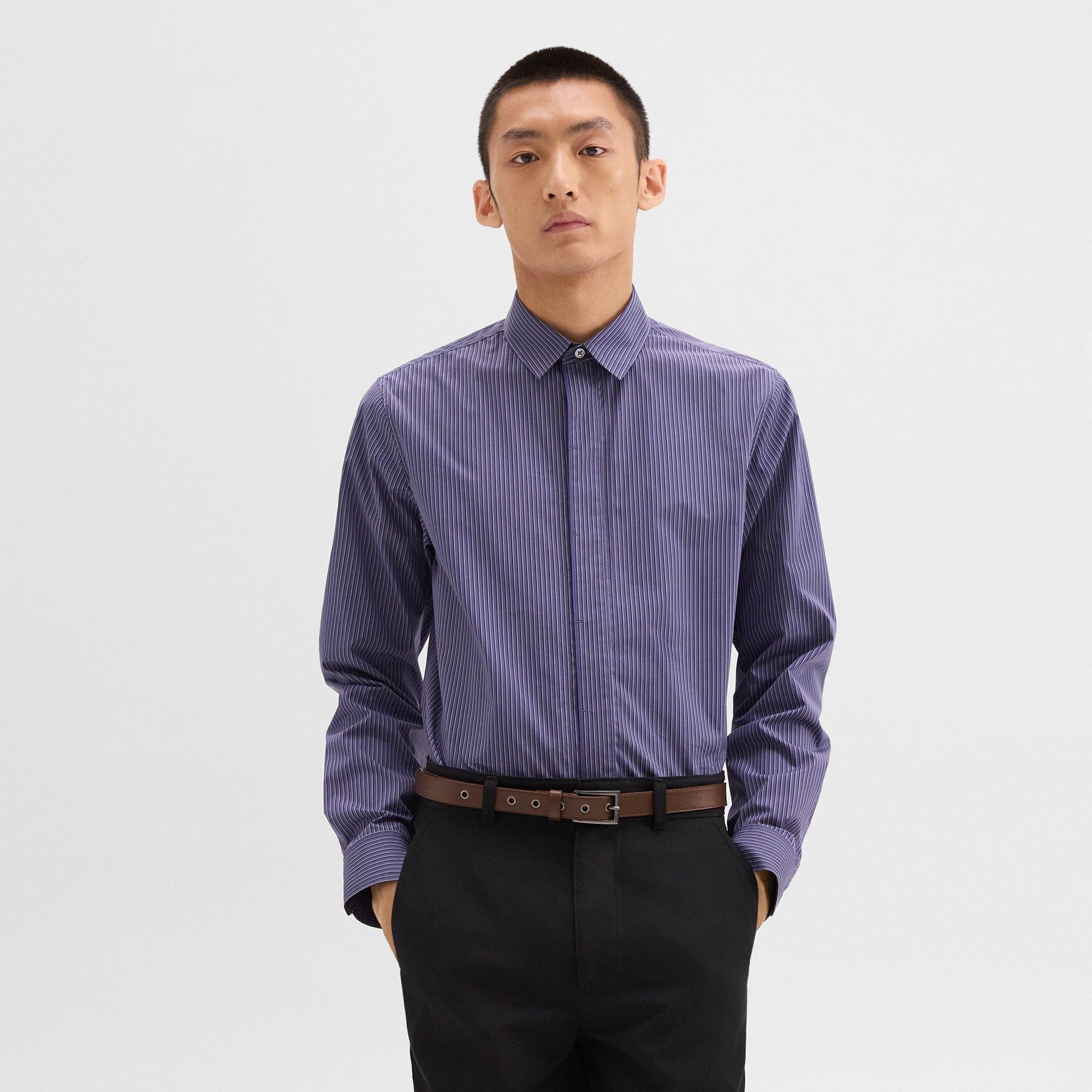 Straight Shirt in Striped Cotton-Blend - 3