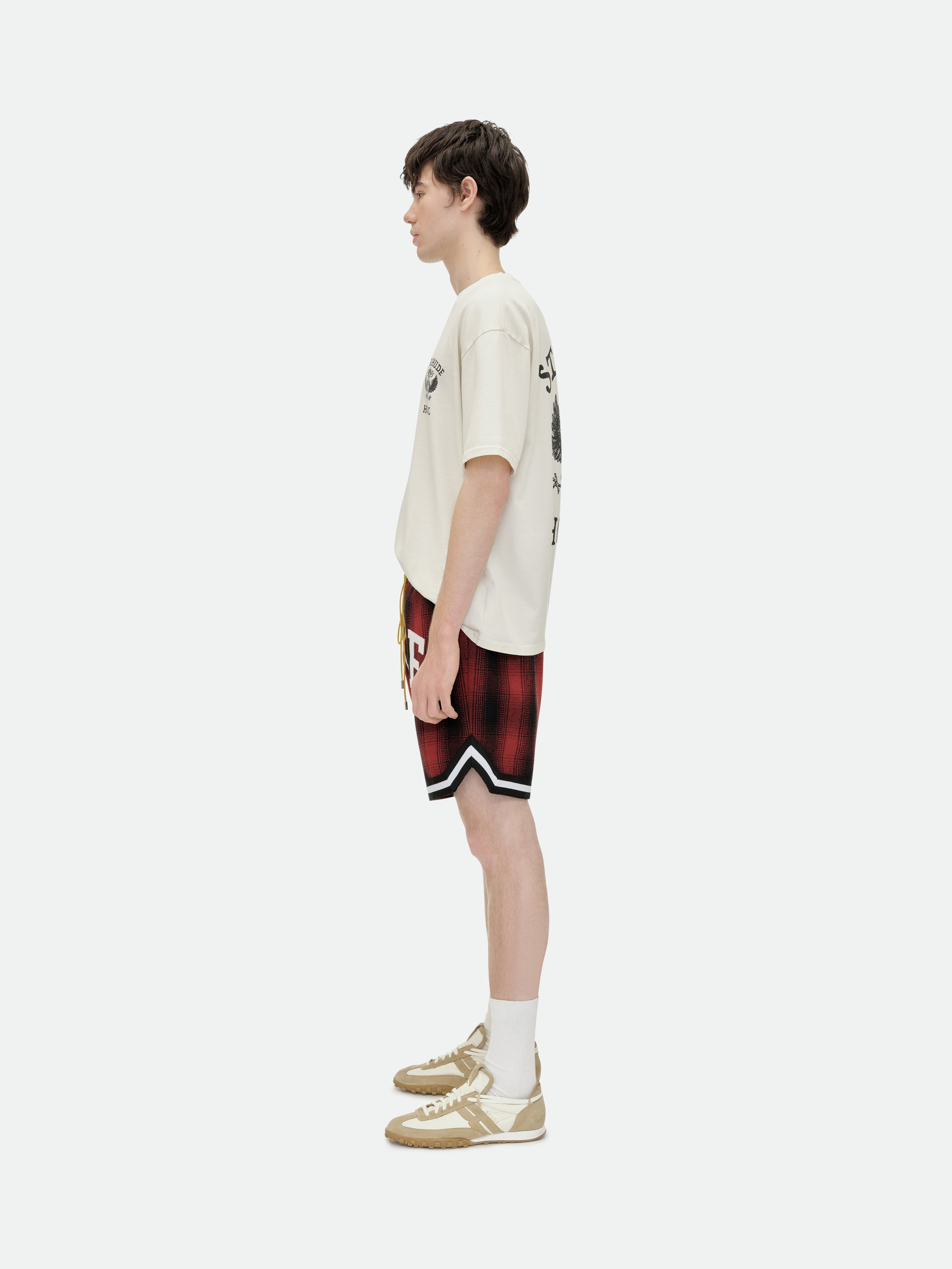 FLANNEL RHUDE COLLEGIATE COURT LOGO SHORT - 6