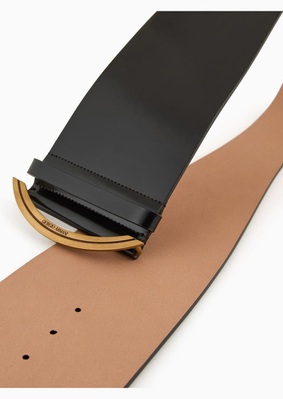 GIORGIO ARMANI ASV wide, brushed leather belt outlook