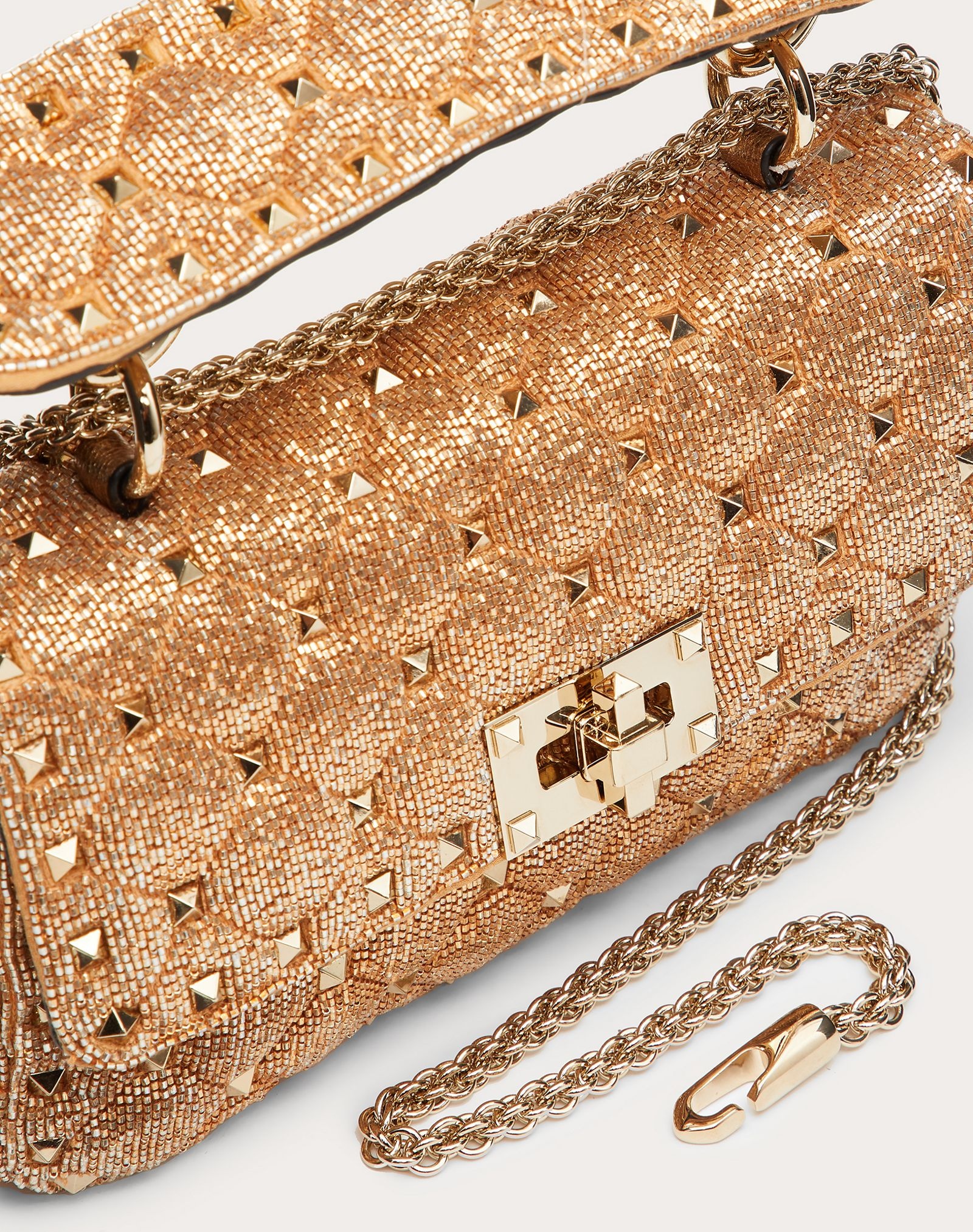 Small Rockstud Spike Bag with Beaded Detailing - 5