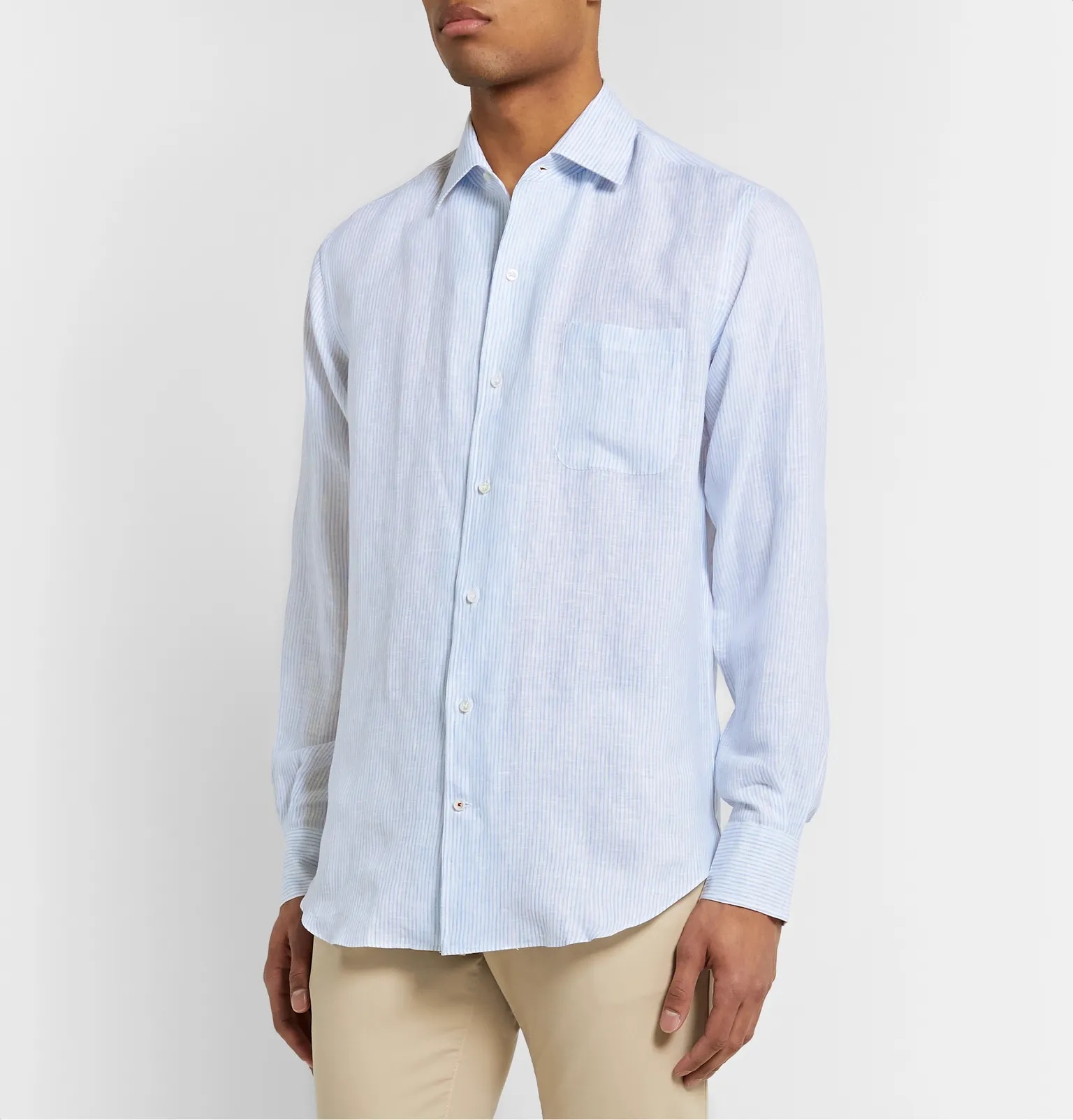 Striped Slub Linen Shirt - 4