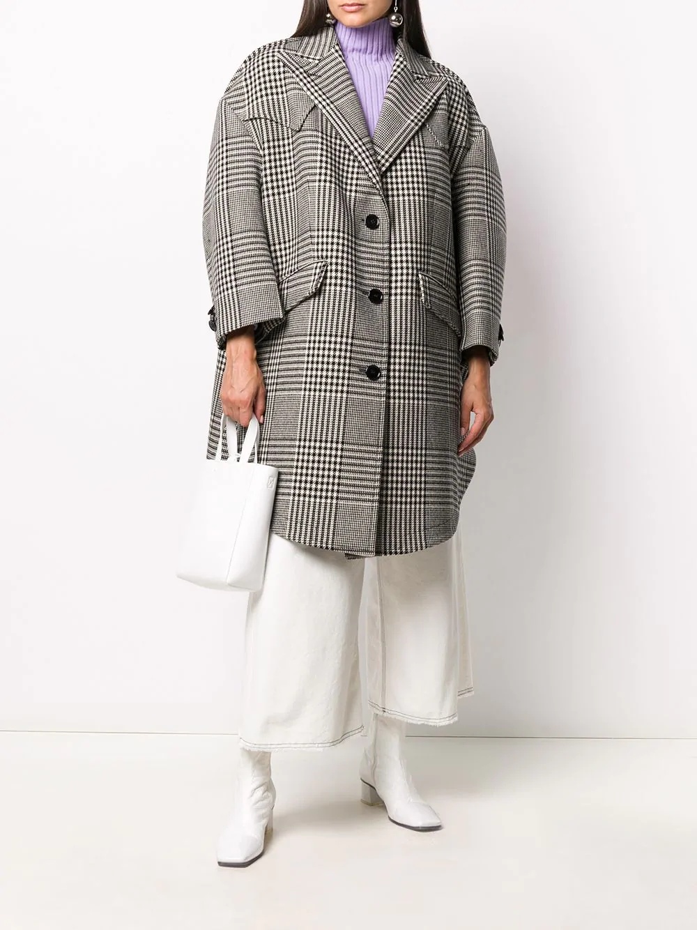 oversized Prince of Wales check coat - 2