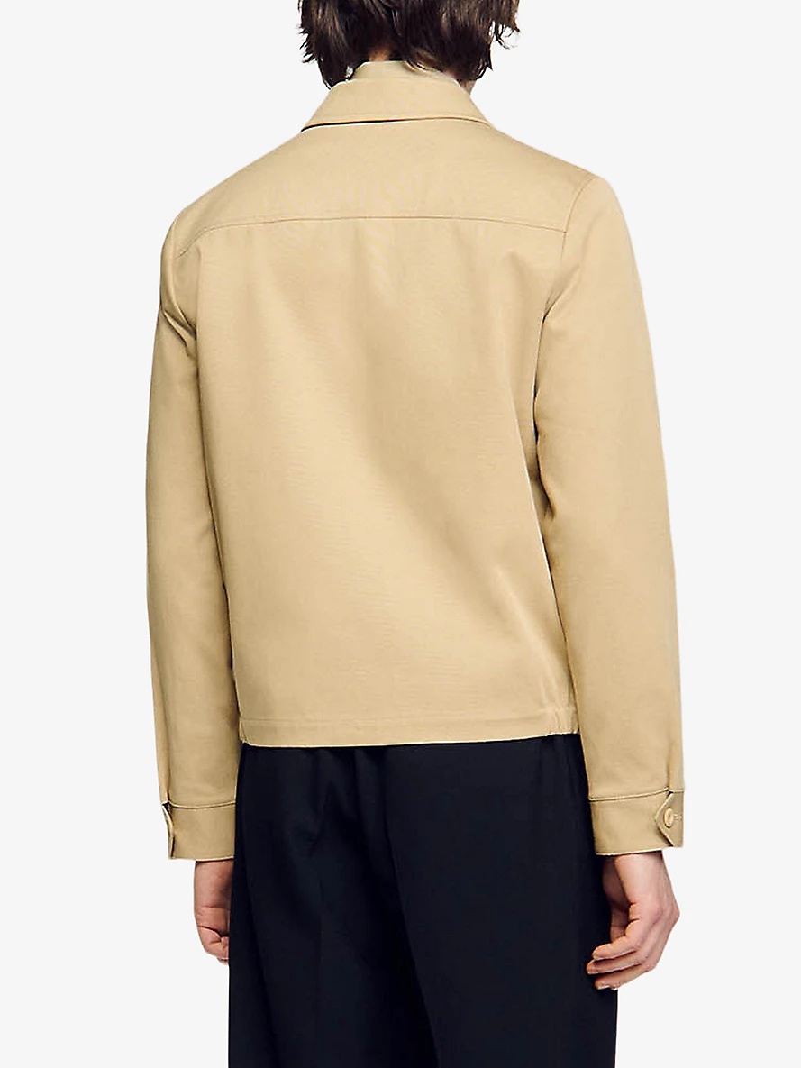 Sandro Pointed collar cotton Harrington jacket selfridges REVERSIBLE