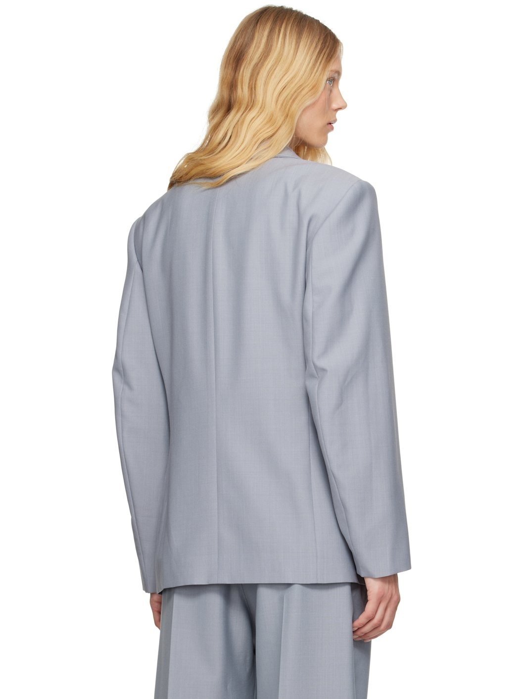 Blue Double Breasted Tailored Blazer - 3