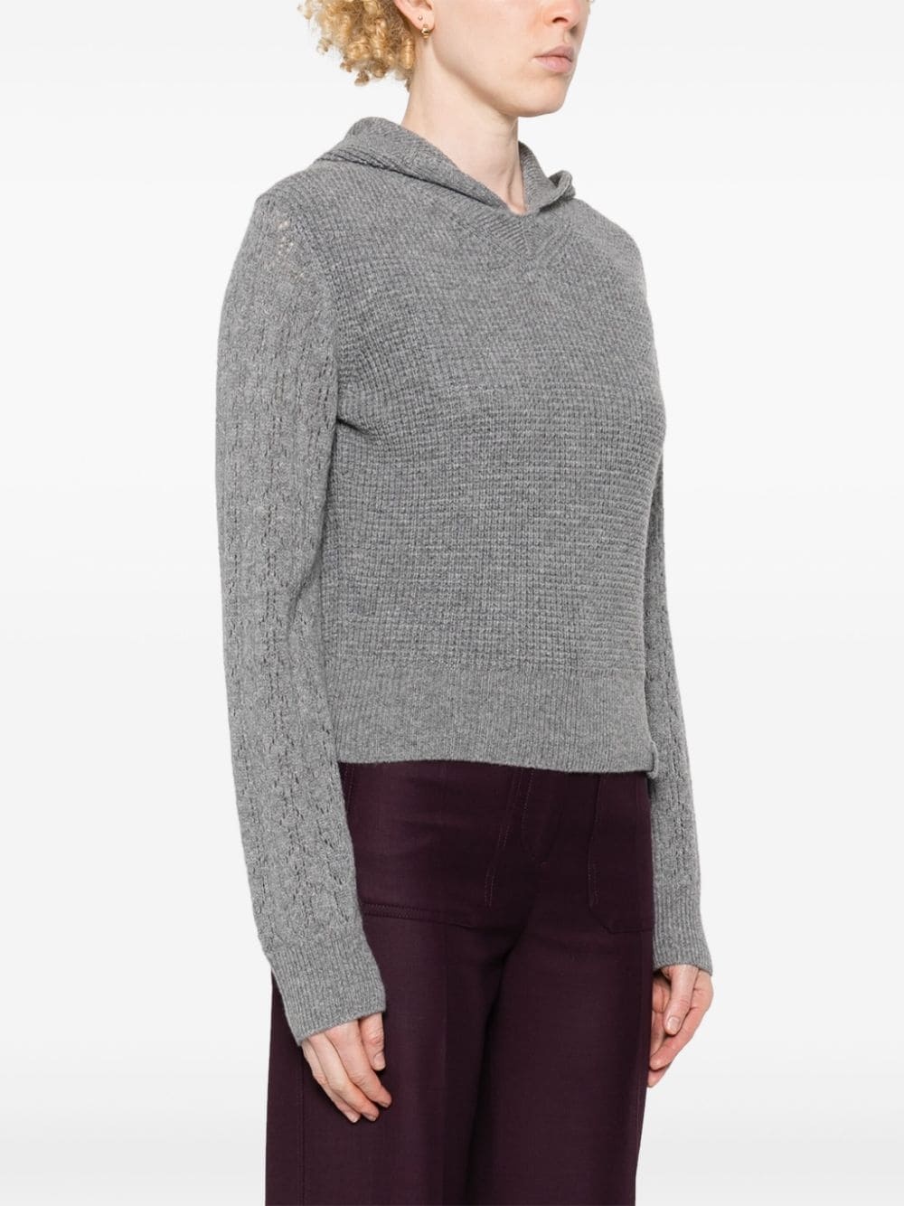 hooded wool jumper - 3