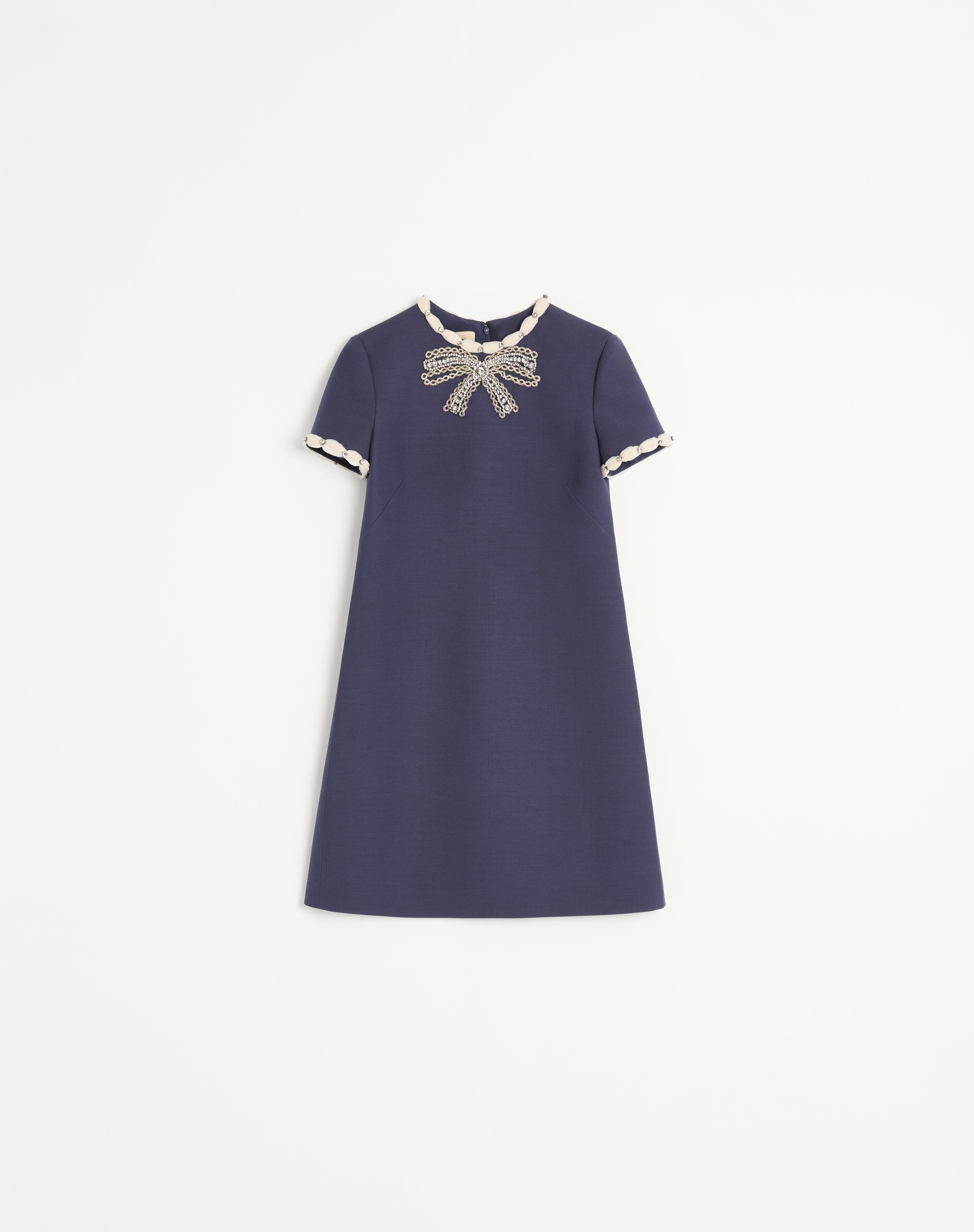 EMBROIDERED CREPE COUTURE SHORT DRESS - 1