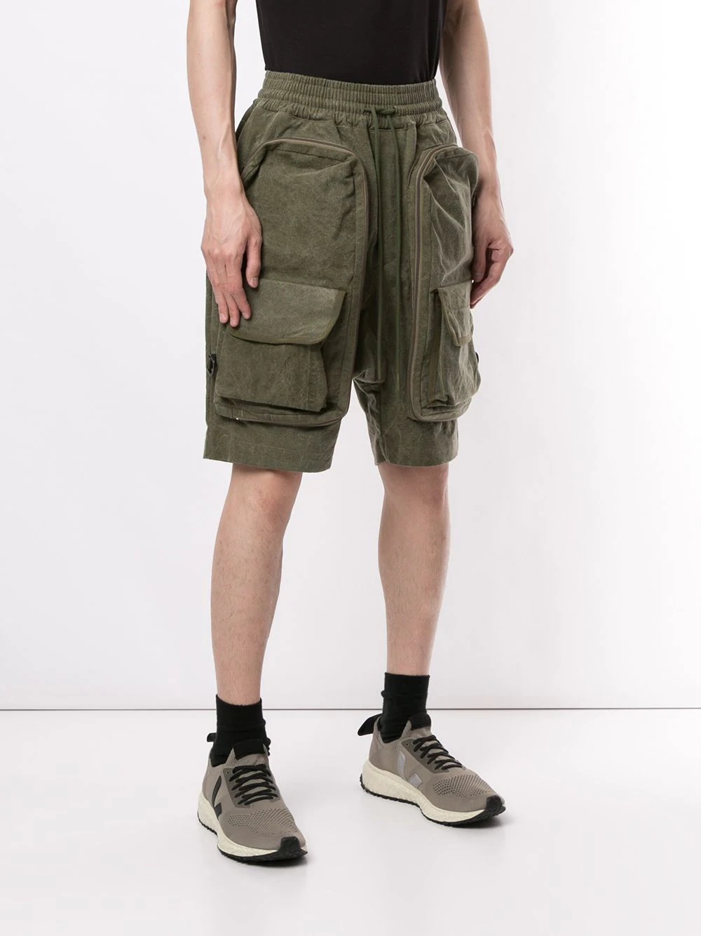 drawstring cargo shorts - 3