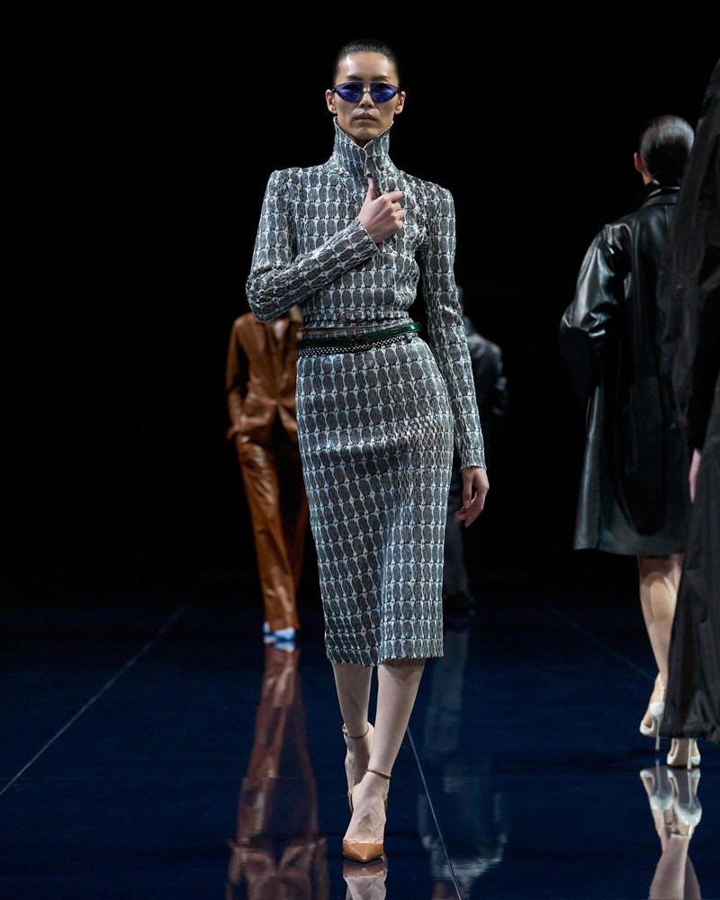 PRINTED PERFORATED LEATHER DOUBLE BREASTED JACKET 5