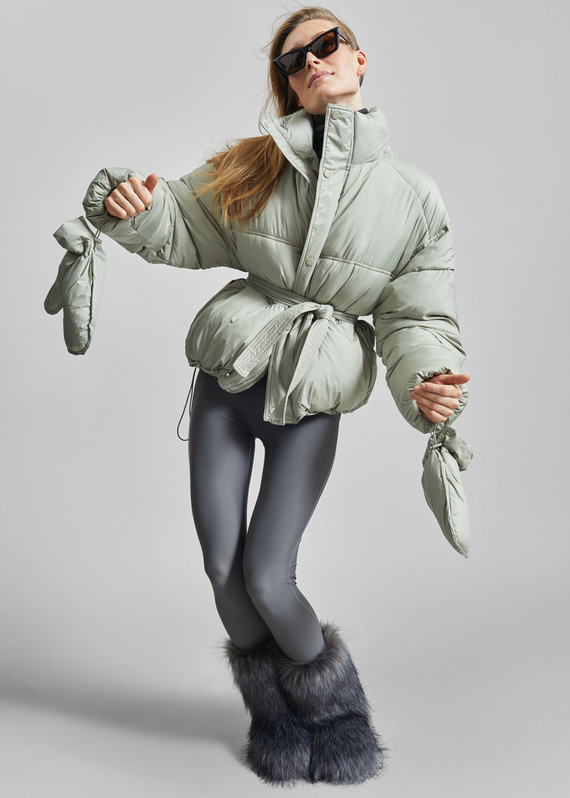 Moena Puffer Jacket & Accessories Set - Sage 11