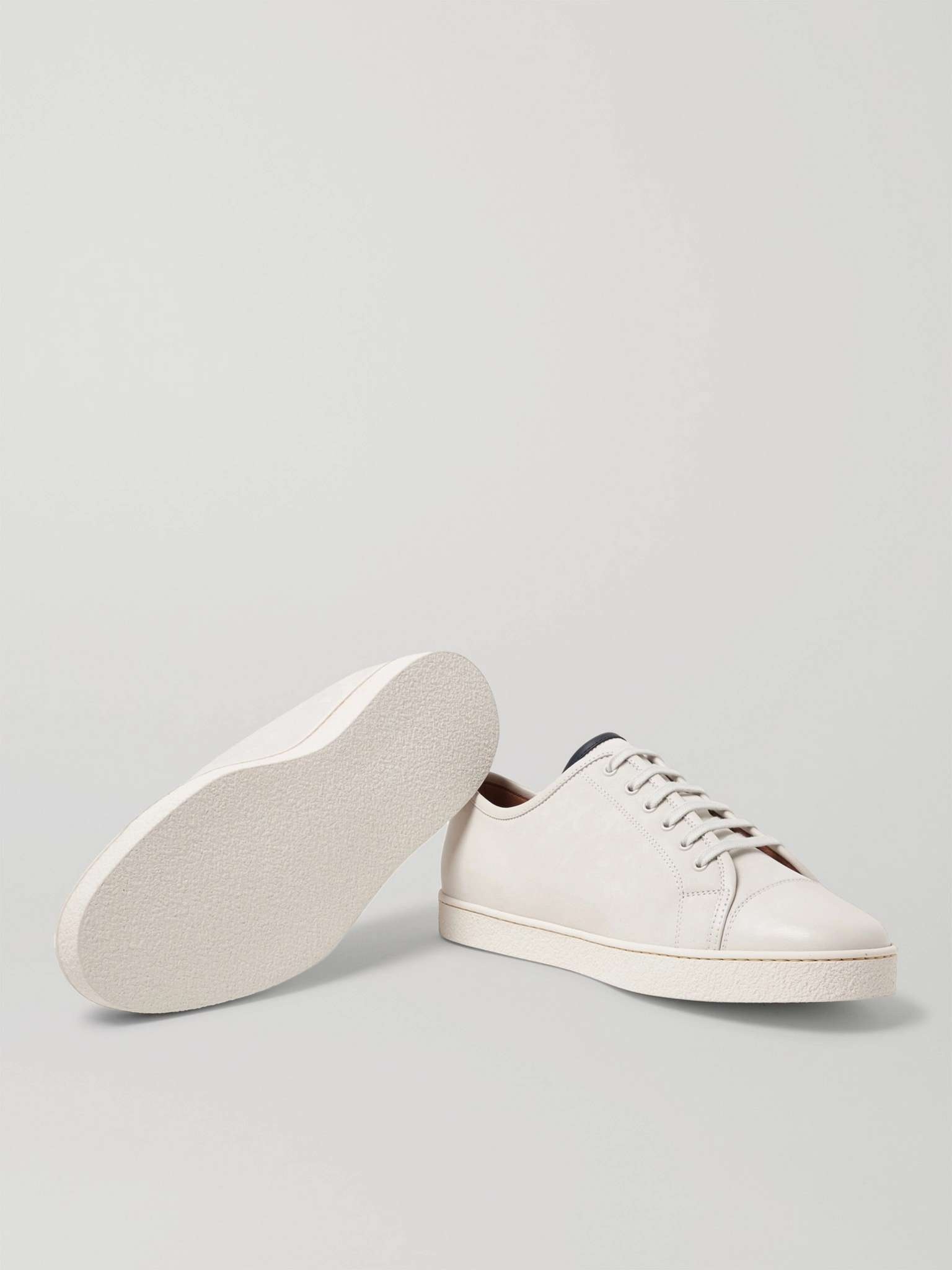 Levah Cap-Toe Brushed-Leather Sneakers - 7